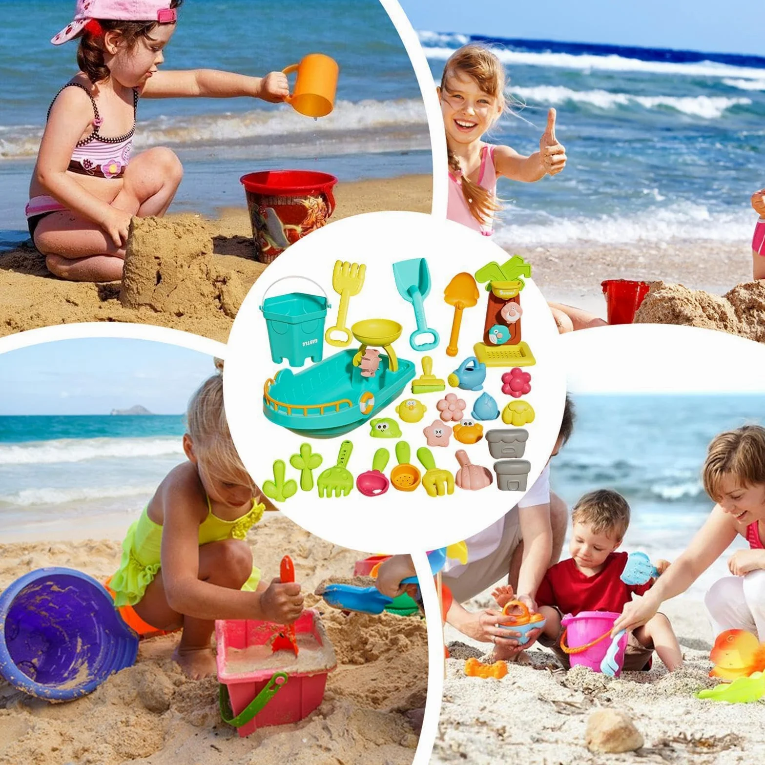 Giochi Di Sabbia Per Bambini All'Aperto venticinque pezzi di divertente | Giocattoli di Sabbia per Spiaggia Per Esterno, All'Aperto, Piscina, Acqua, Nuoto, Immersioni, Vacanze