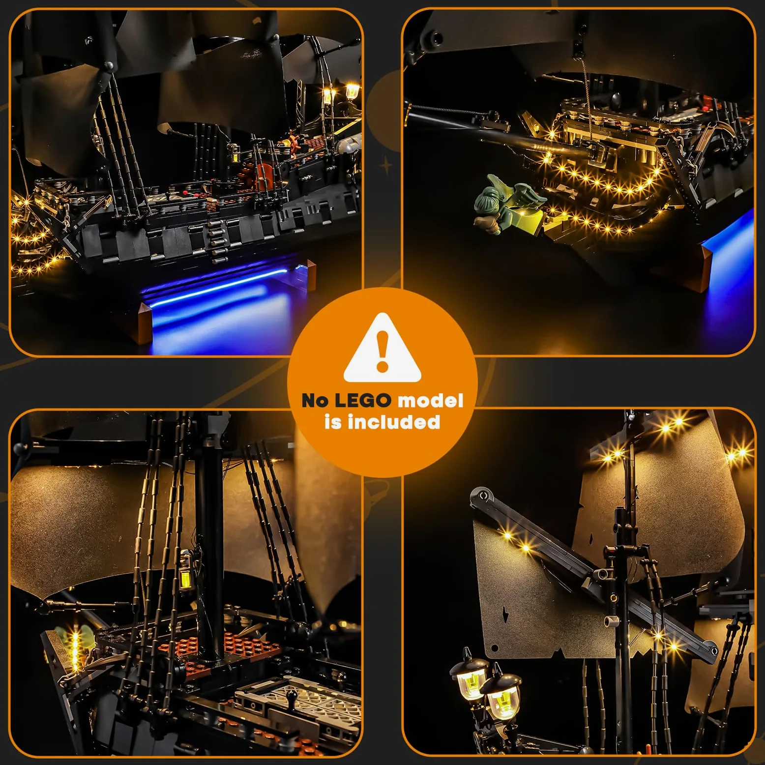 LIGHTAILING Set di Luci per Lego-10365 Nave pirata del Capitano-Jack-Sparrow Modello - Installazione facile, cablaggio nascosto, arredo casa e pronto da regalare (modello non incluso)