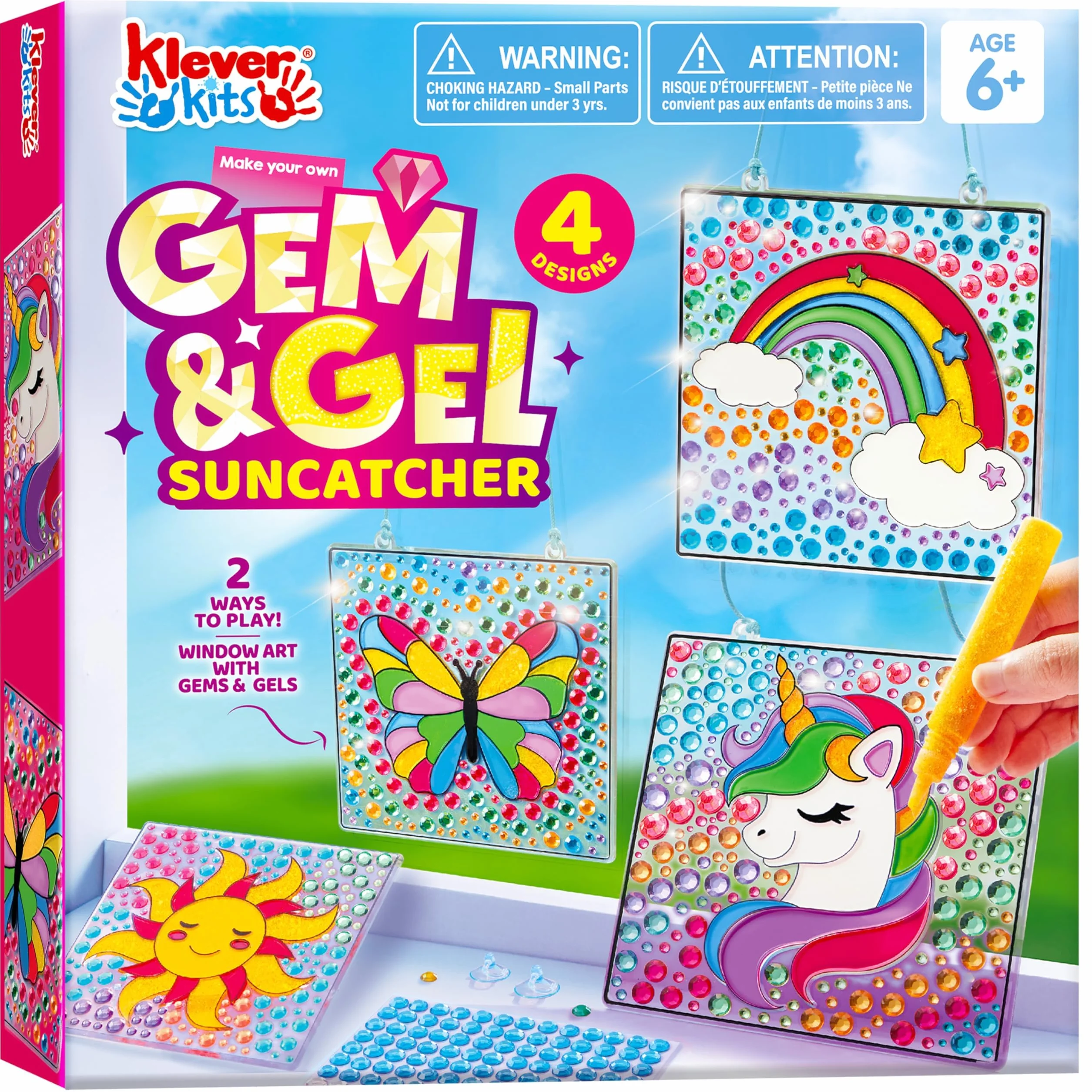 Klever Kits Suncatcher Craft Kit per bambini, Arti e mestieri per bambini dai 6 ai 12 anni, Kit di pittura con diamanti, Regali per ragazze, Regali di compleanno