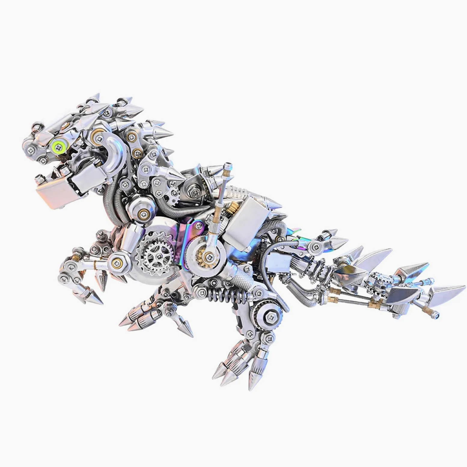 Kit di puzzle 3D in metallo dinosauro - Modello Steampunk T-Rex con ali e opzioni Gat-ling - Set di montaggio fai da te in acciaio inossidabile - Perfetto per adulti, appassionati di artigianato e
