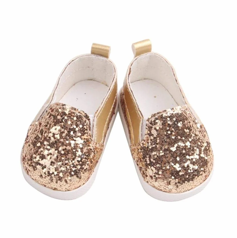 Scarpe da Bambola Scarpe da Ginnastica Casual per bambole American Girl / New Born Baby con paillettes da 18 pollici