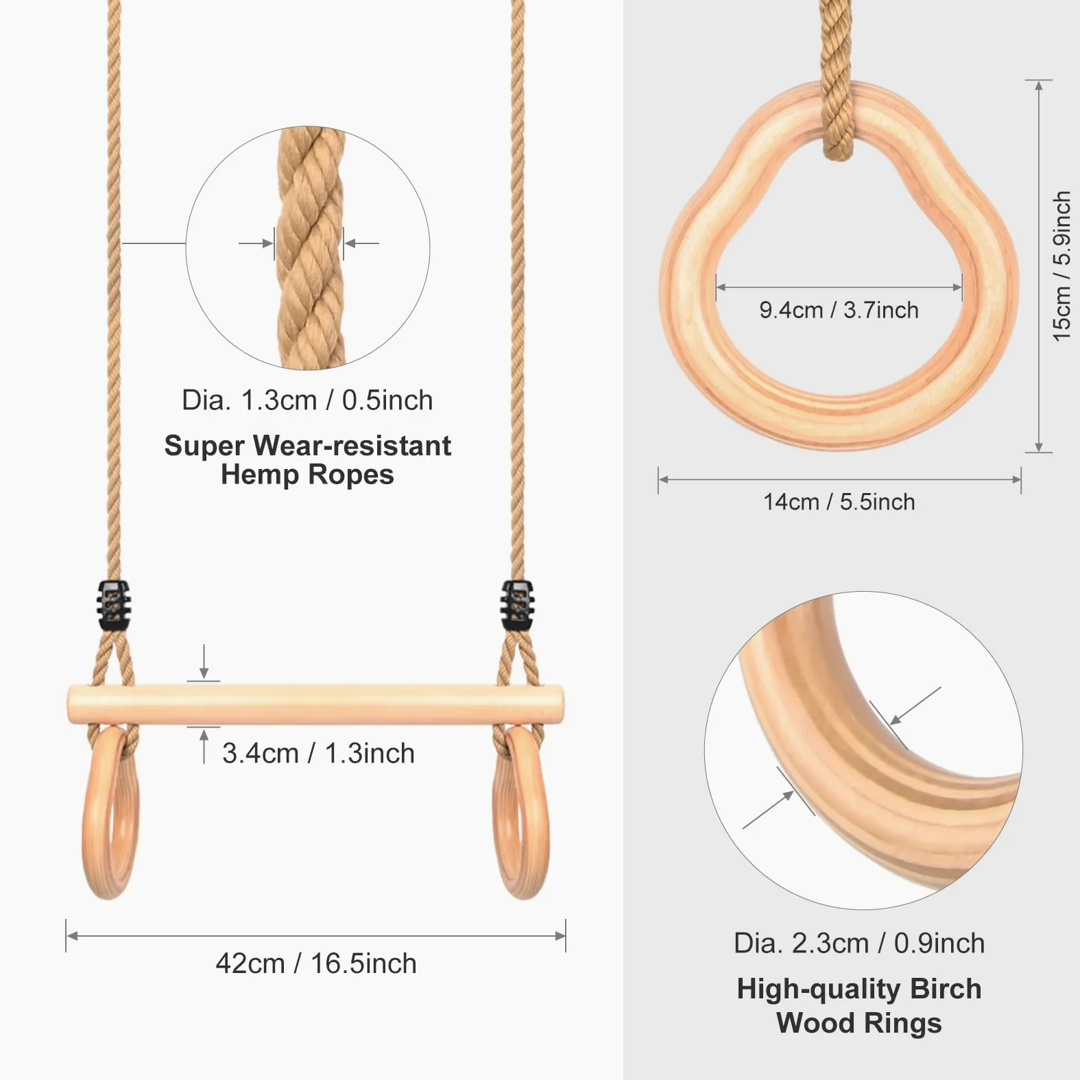 Trapezio Altalena in Legno