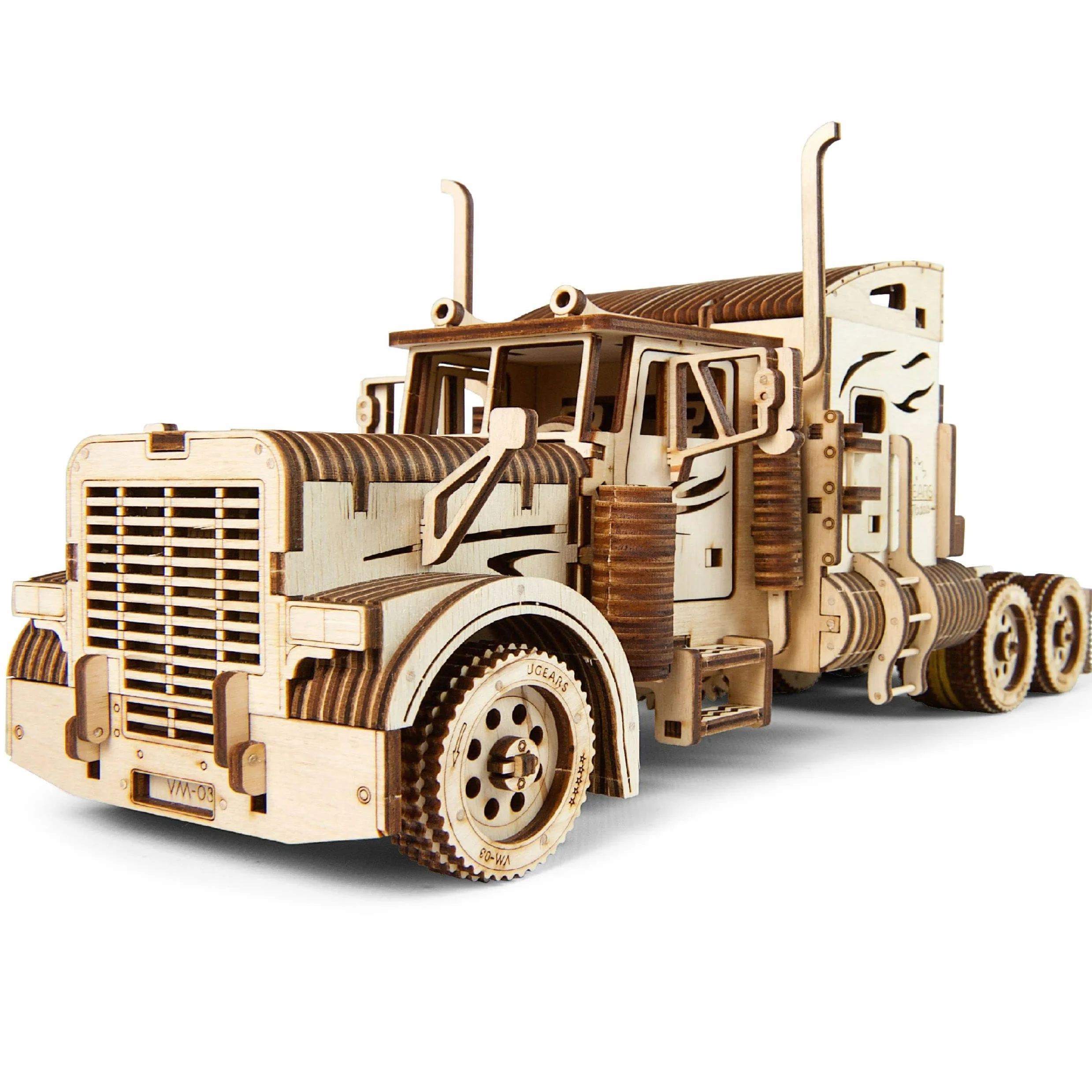UGEARS 70056 camion pesante camion fai-da-te modello unica idea regalo VM-03 camion con cabina – ecologico compensato non adesivo necessario modello in legno,