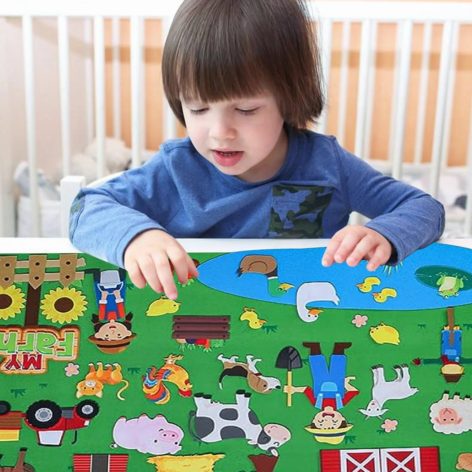 Tavole con storie in feltro per bambini in età prescolare, Storie in feltro fai da te Story Board in flanella per la scuola materna, Attività educativa da parete per bambini, tavola in flanella con na