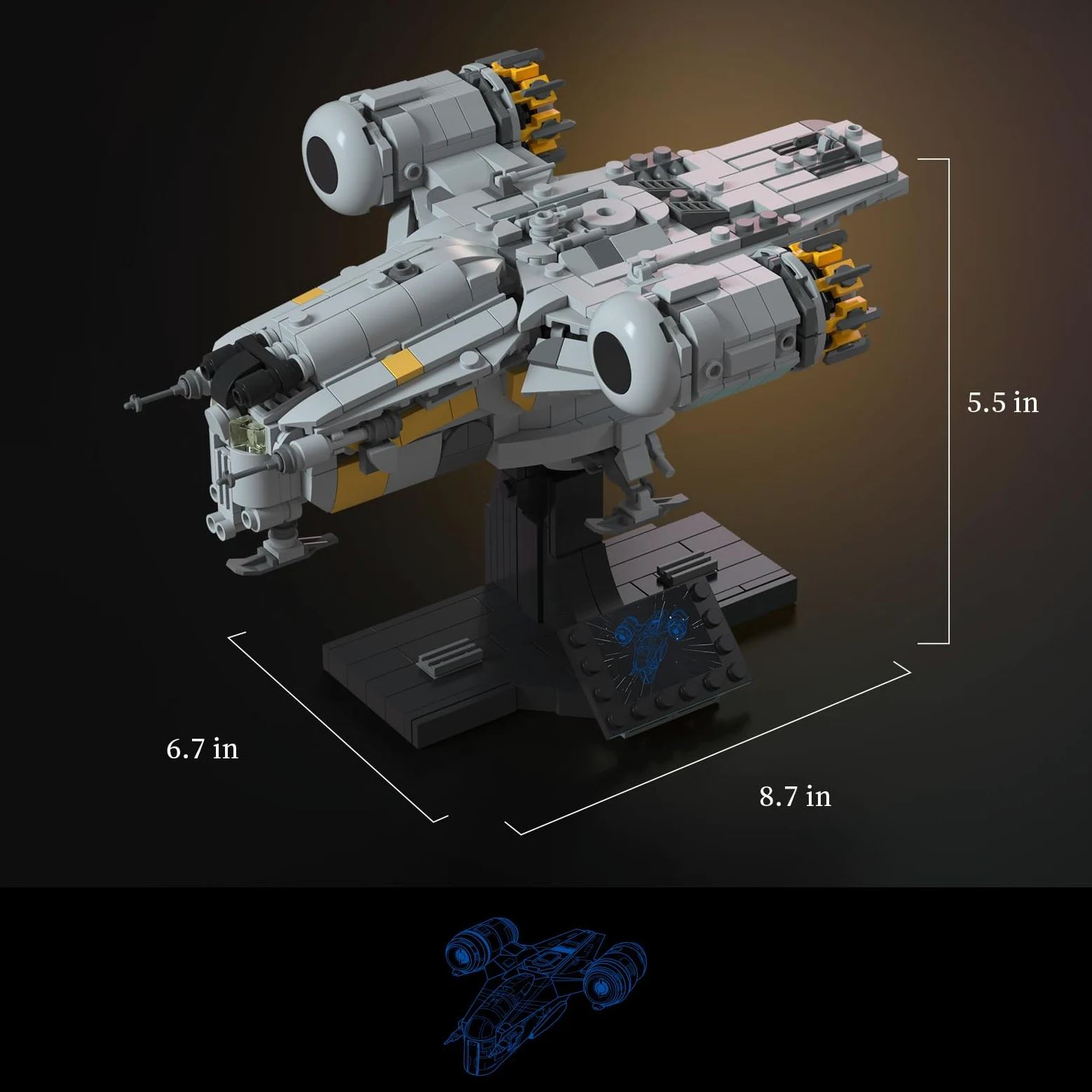 Givenni Star Ship - Set di blocchi da costruzione per adulti, serie Ultimate Collectors Star Ship Model Kit (777 pezzi)