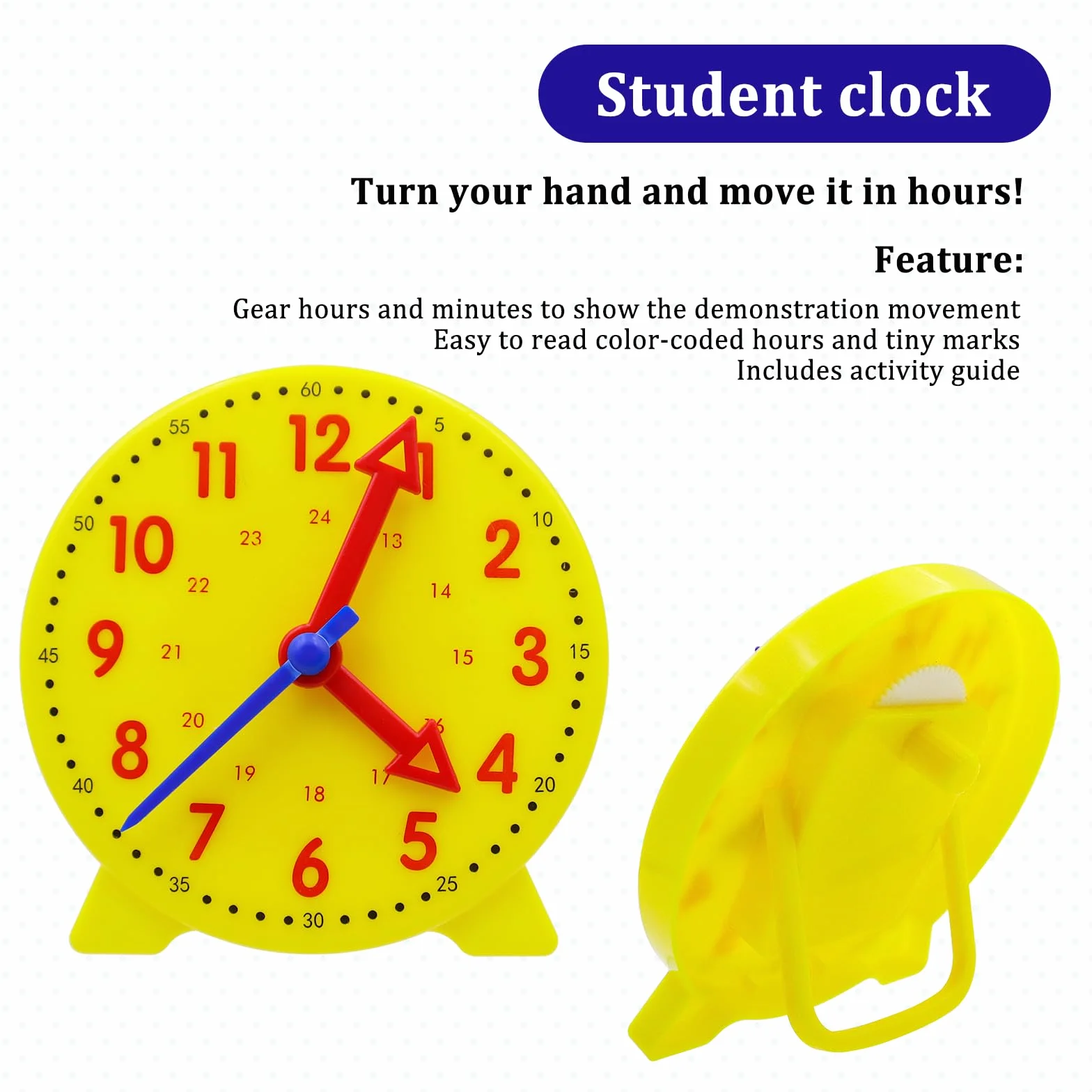 CONNECTION Orologio Giocattolo per Apprendimento Modello di Orologio Didattico Precoce Regali per Bambini Impara a Leggere L'orologio Orologi Educativo Regalo per 5 + Anni Ragazzo Ragazza Studenti
