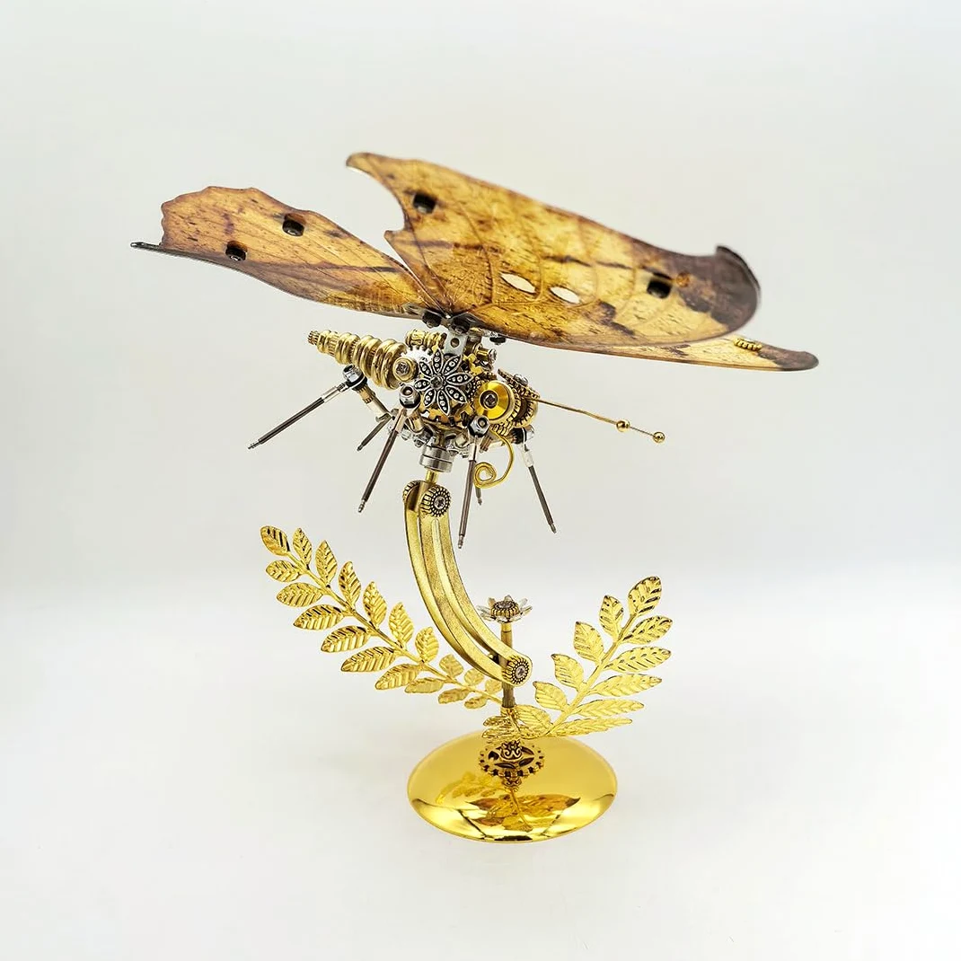 Puzzle 3D in metallo a forma di farfalla con occhio di pavone, kit di montaggio per modellini di farfalla con occhio di pavone, kit di modellini artistici per adulti, puzzle meccanico in
