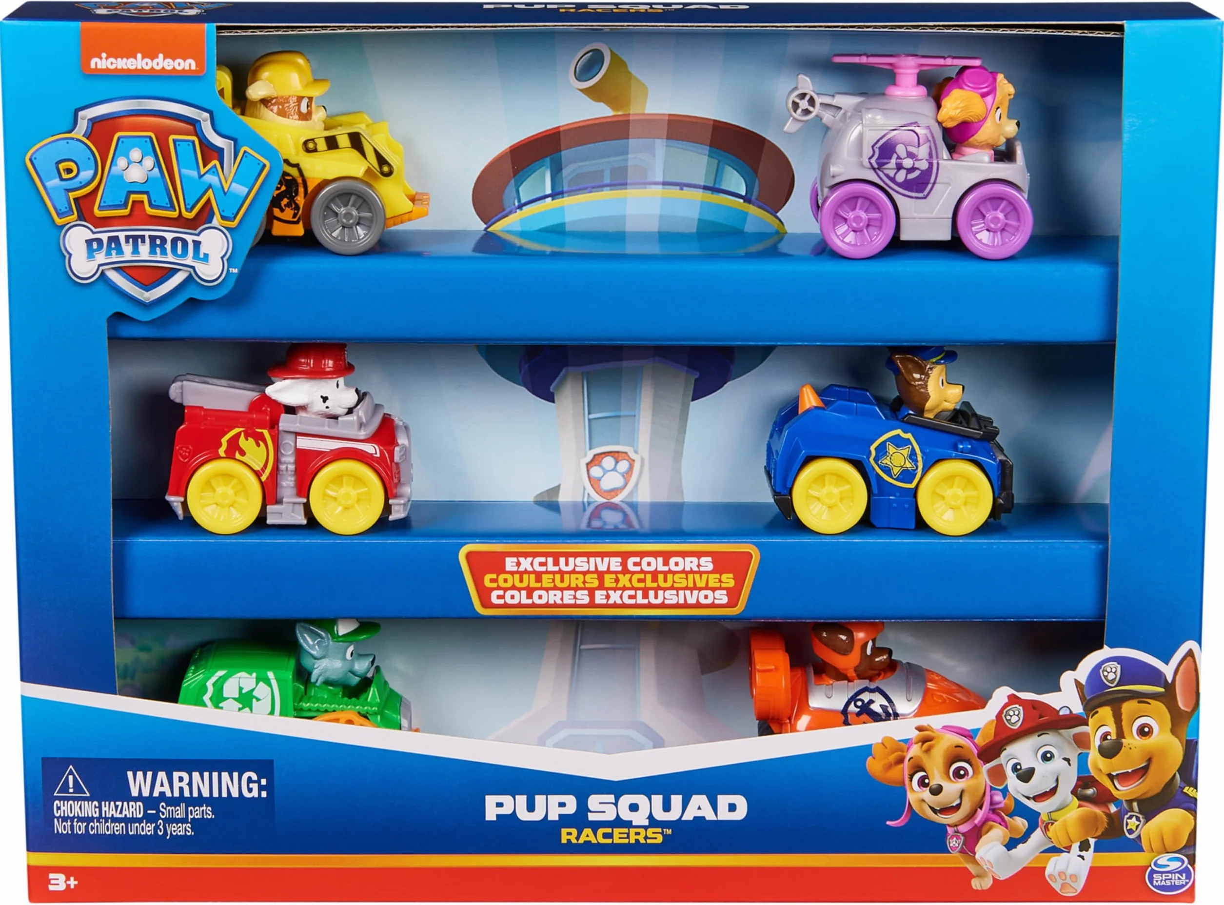 Paw Patrol Pup Squad Racers, Confezione Regalo con 6 Veicoli, Personaggi Collezione, Giocattoli per Bambini e Bambine, 3+ Anni