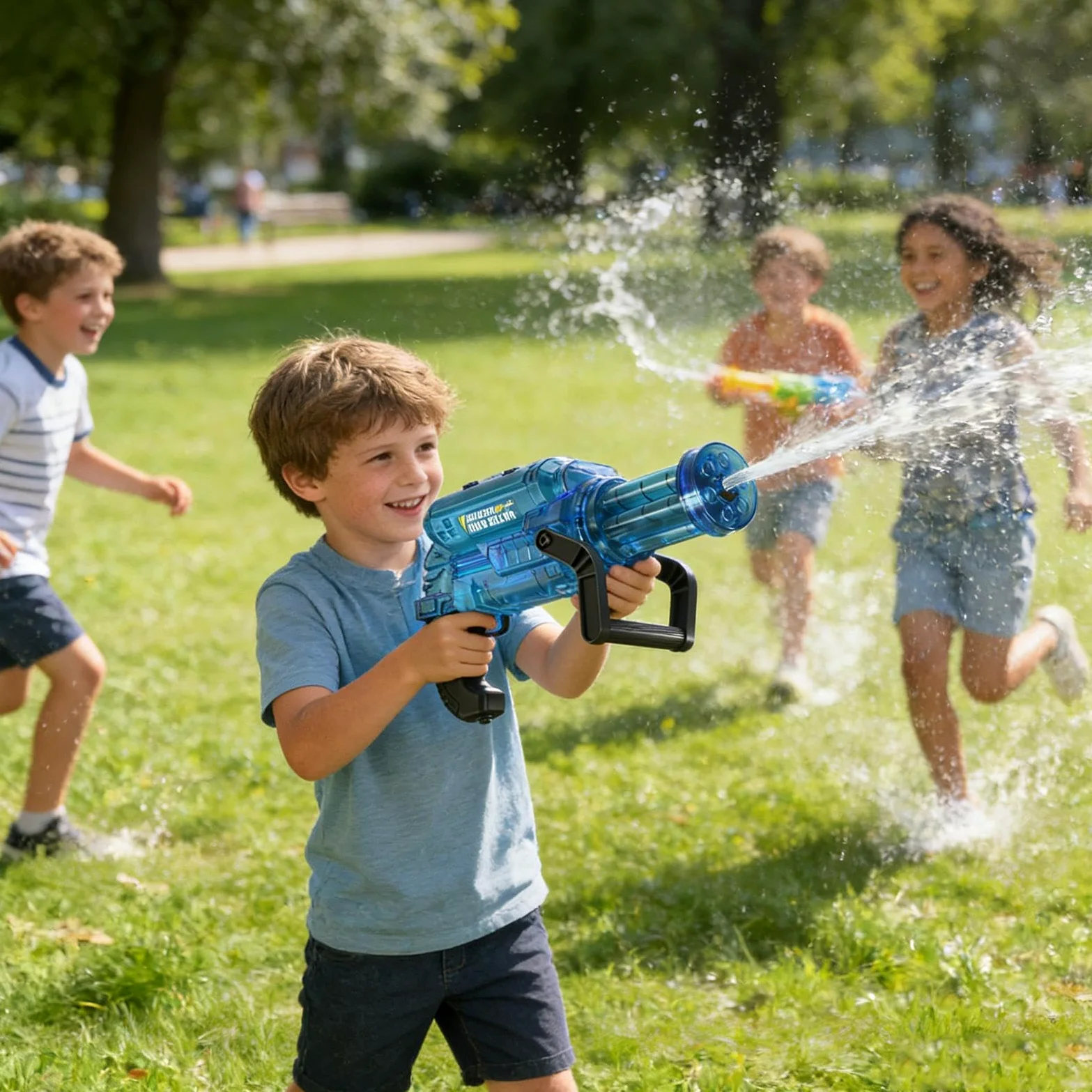 Giocattolo Elettrico per Pistola ad Acqua Pistola Elettrica Divertente | Giocattolo ad acqua con effetti luce e fiamma per Bambini Giardino Cortile Spiaggia