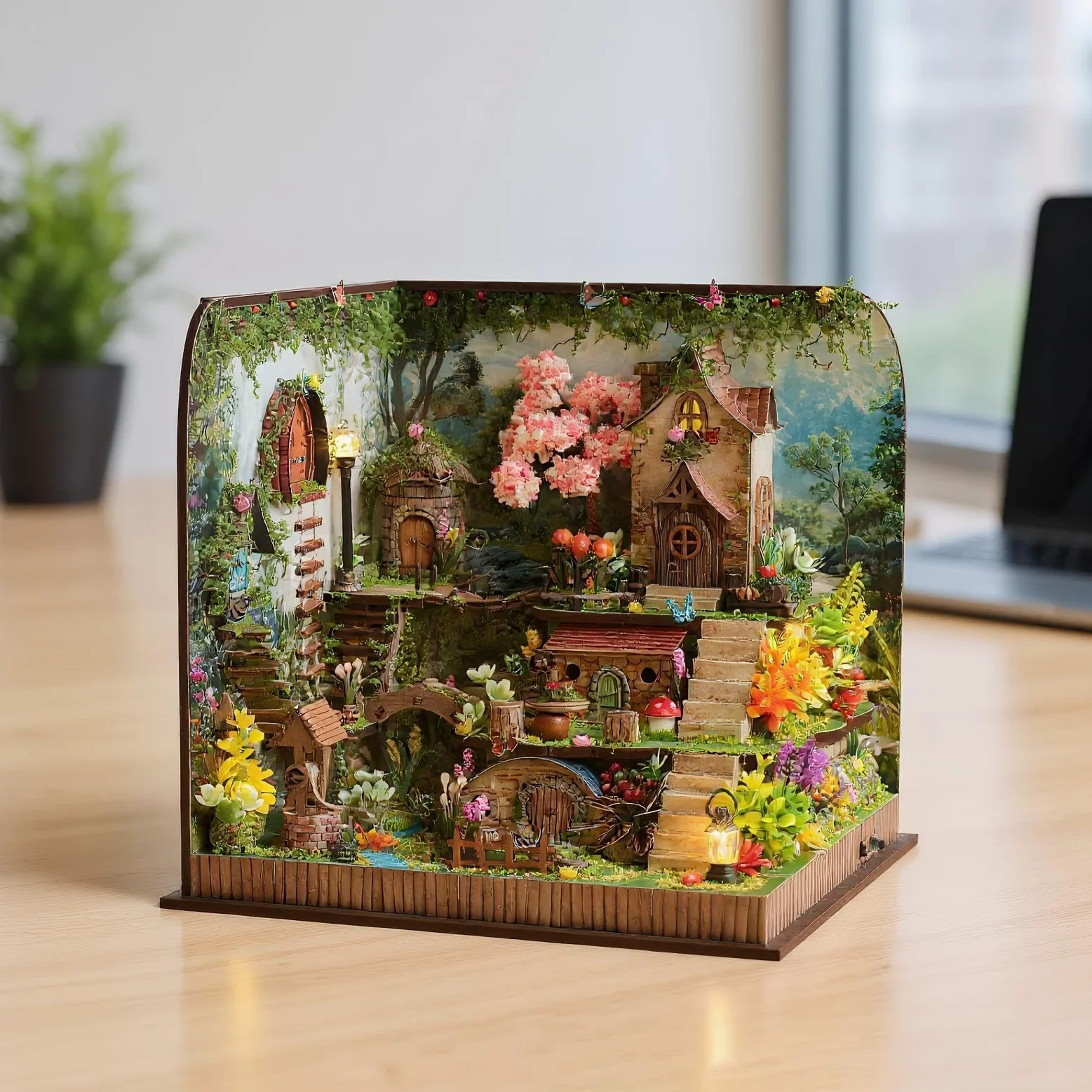 Kit Minicasa Kit Creativo Per Decorare Il Tavolo E Creare Scenette Su | Decorazione Artigianale Fiorita Per Adulti E Ragazzi, Casa, Libreria, Camera, Esposizione Su Libreria, Feste