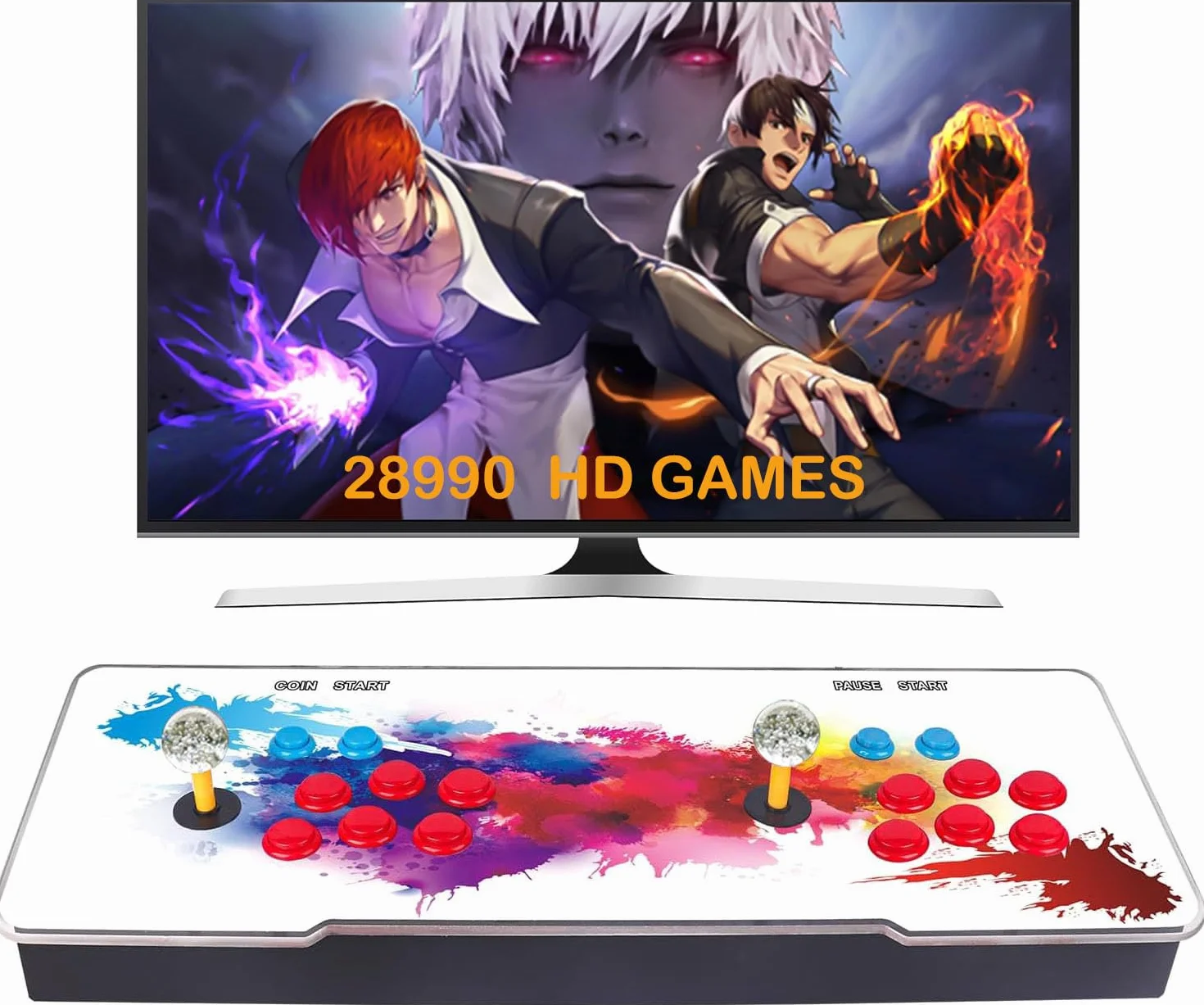 console di gioco arcade，Console Arcade Video, Console Pandora Arcade, con 28990 giochi e 8 pulsanti Console, Supporto per scheda TF + USB DIS, per PC/ PS3/ TV (VGA/HDMI/USB)