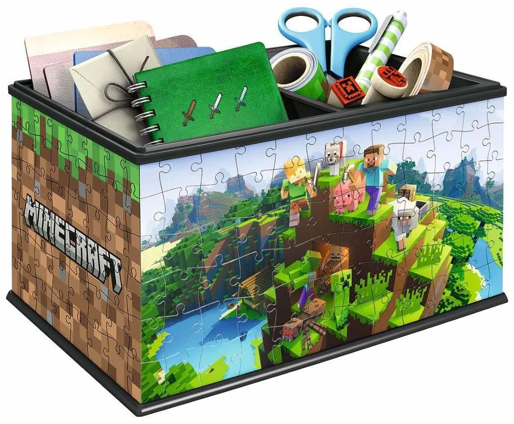 Ravensburger - Puzzle 3d Minecraft Storage Box | Puzzle 3d Bambini A Partire Dagli 8 Anni | Modellismo Da Costruire Bambini Di 216 Pezzi | Regalo Bambino 8 Anni E Più