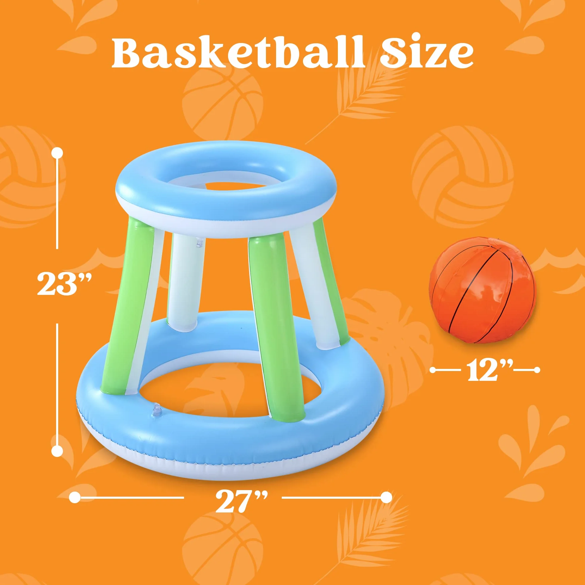 JOYIN Set da Pallavolo Gonfiabile per Piscina Bambini Adulti, Rete da Pallavolo Canestri da Basket Set Galleggiante per Piscina, Gioco di Nuoto Divertente per Feste