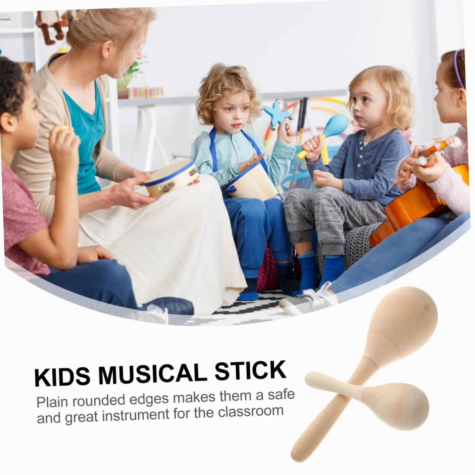 HANABASS 12pezzi Maracas in Legno per Ragazzo Ragazza Ragazza Strumenti Musicali Fai da Te Giocattoli Educativi Sonagli Musicali per Migliorare Coordinazione e Interesse per Attività