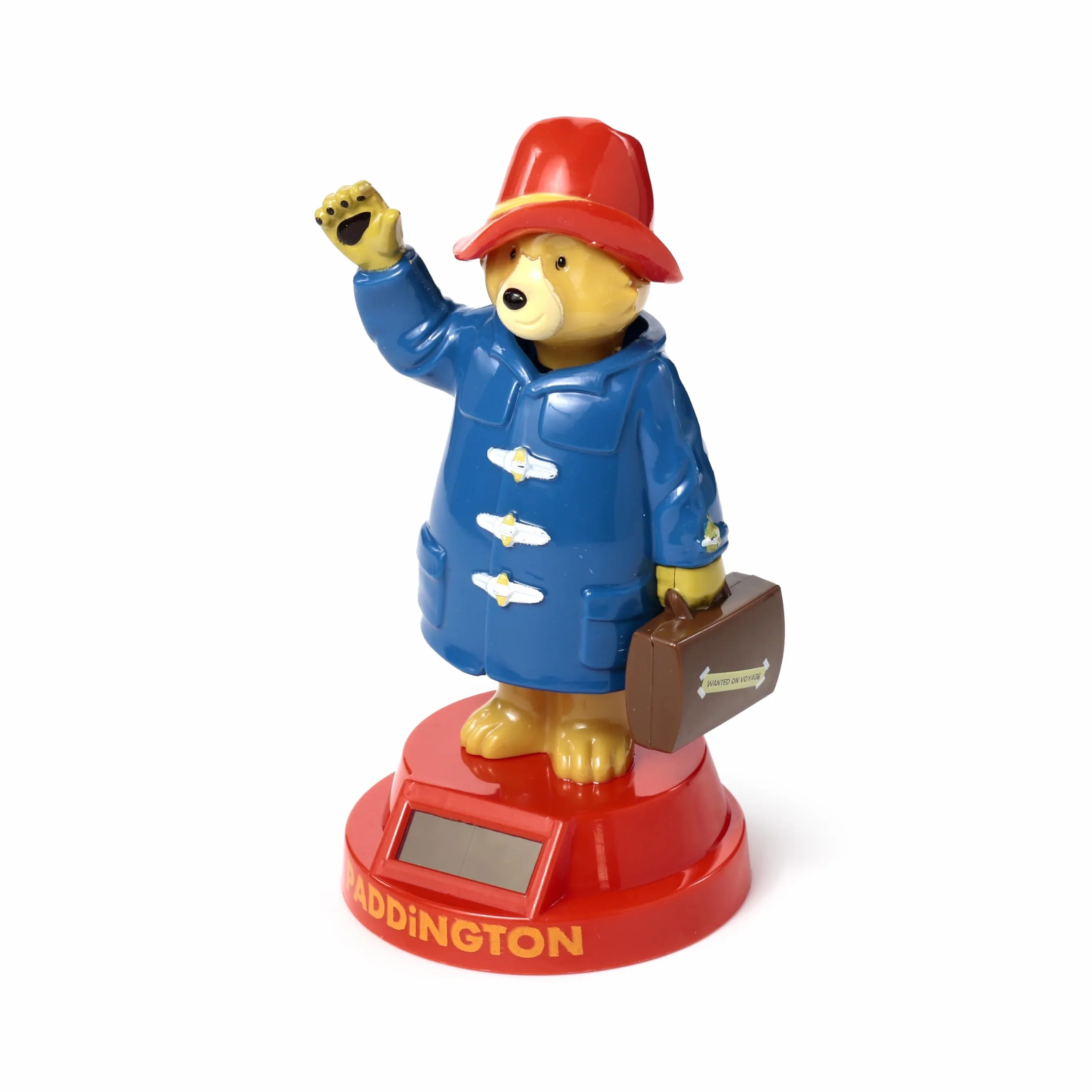Puckator Solar Pal di Orso Paddington - Statuetta Ballerina ad Energia Solare, Cappotto blu, Base Rossa, Licenza Ufficiale