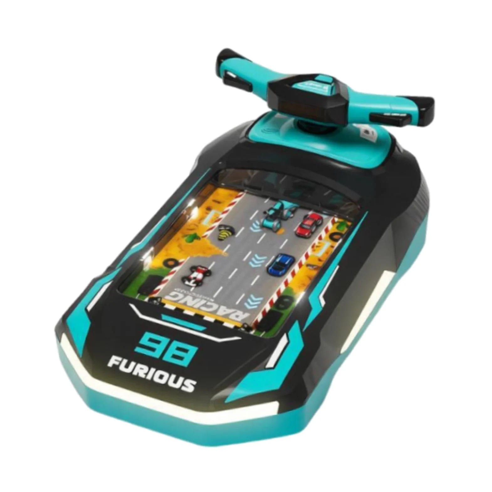 Volante Giocattolo Musicale Educativo Interattivo Simulazione di Guida Gioco con Suono Materiale PP Adatto per La Stanza Dei Bambini, Ricaricabile Blu, Taglia unica bambino