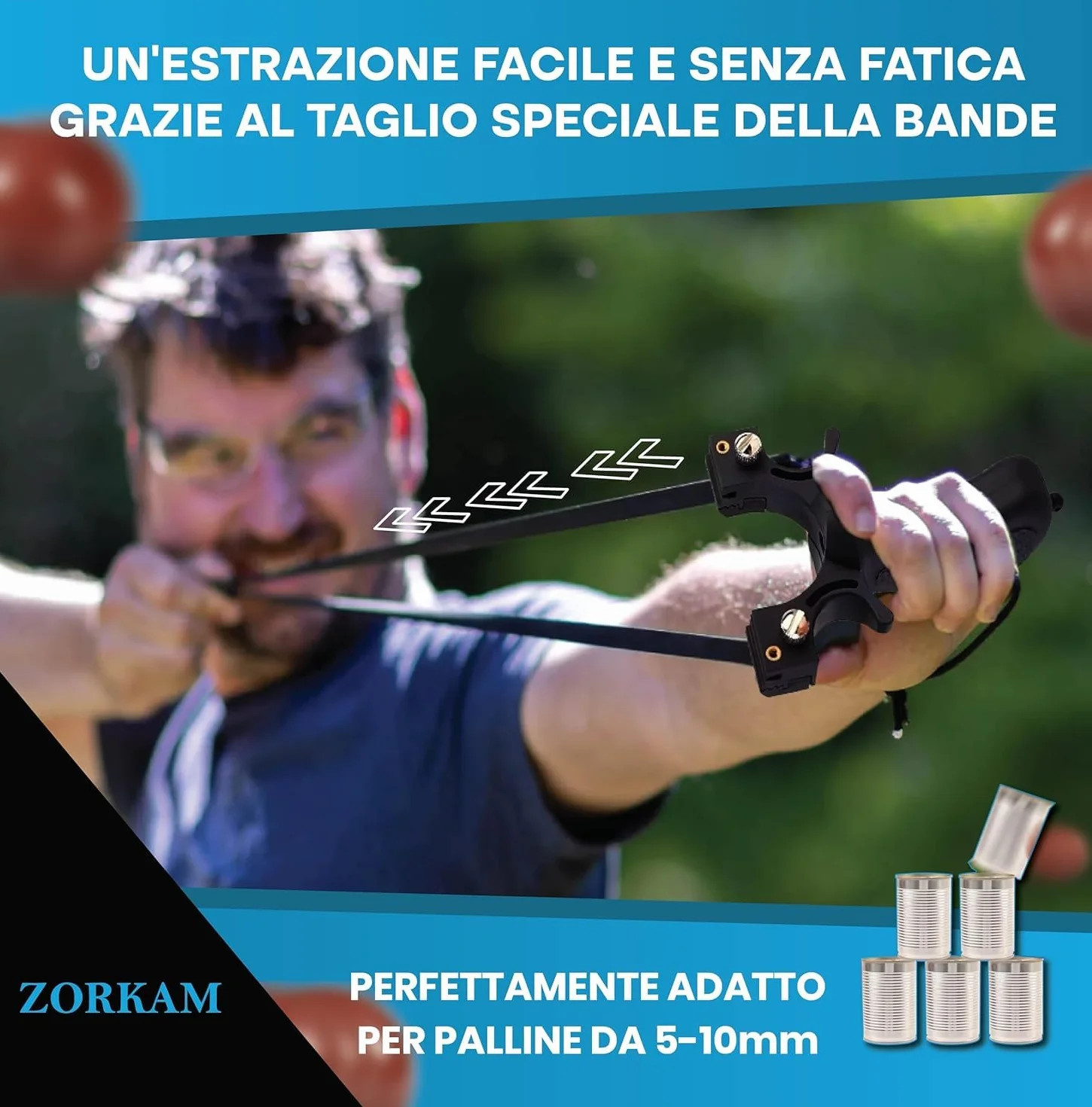 Dispositivo Sportivo - 3 Fasce Elastiche - 400 Palline Argilla e Acciaio – Borsa Portatile- Idea Regalo – Gioco all’Aperto Professionale di precisione