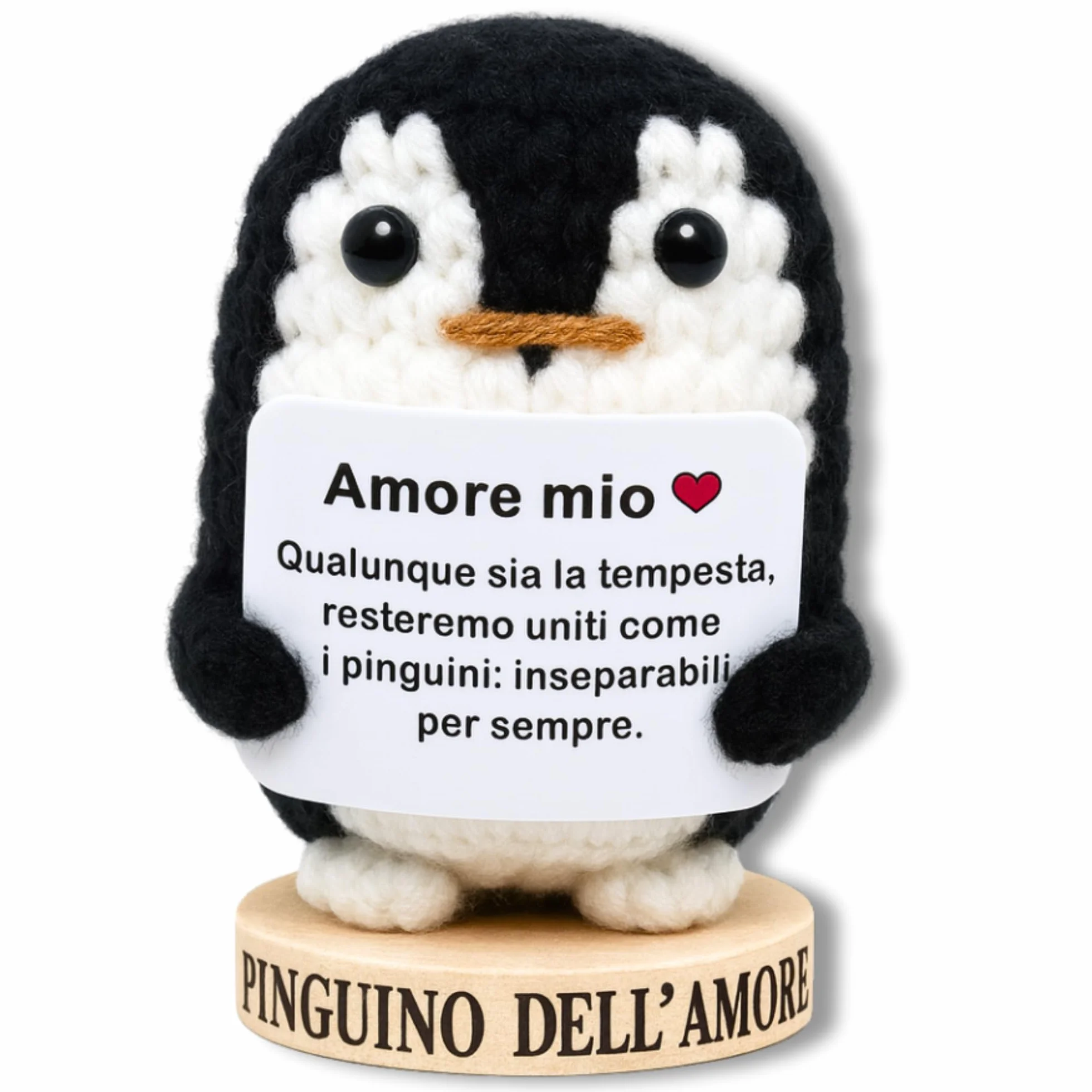 Pinguino Peluche dell’Amore – Regalo Romantico per Fidanzato o Fidanzata, Idea Regalo Anniversario, Mesiversario o Matrimonio – Regalo di Coppia San Valentino “Amore Mio” (Pinguino dell’Amore)