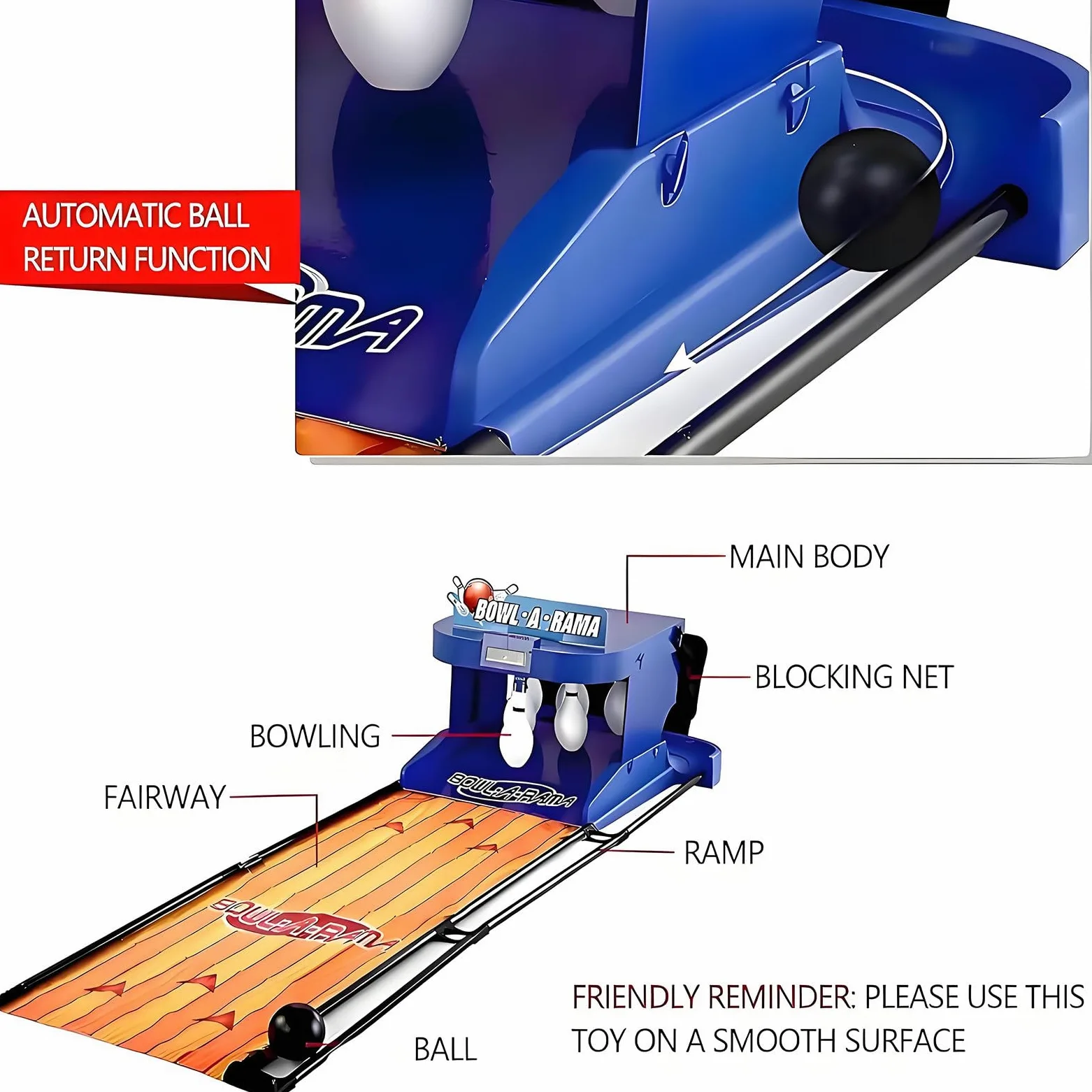 Gioco da bowling indoor per bambini e adulti con tabellone segnapunti elettronico a LED, reset automatico, illuminazione, effetti sonori per gioco interattivo