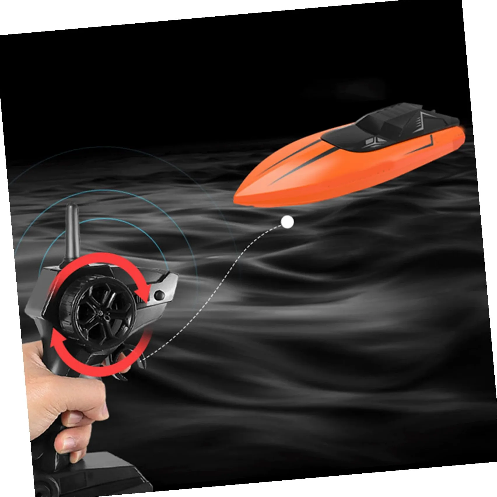 Toyvian 1set Motoscafo Elettrico Radiocomandato Per Design Aerodinamico Piscina e Laghi Colore Arancione