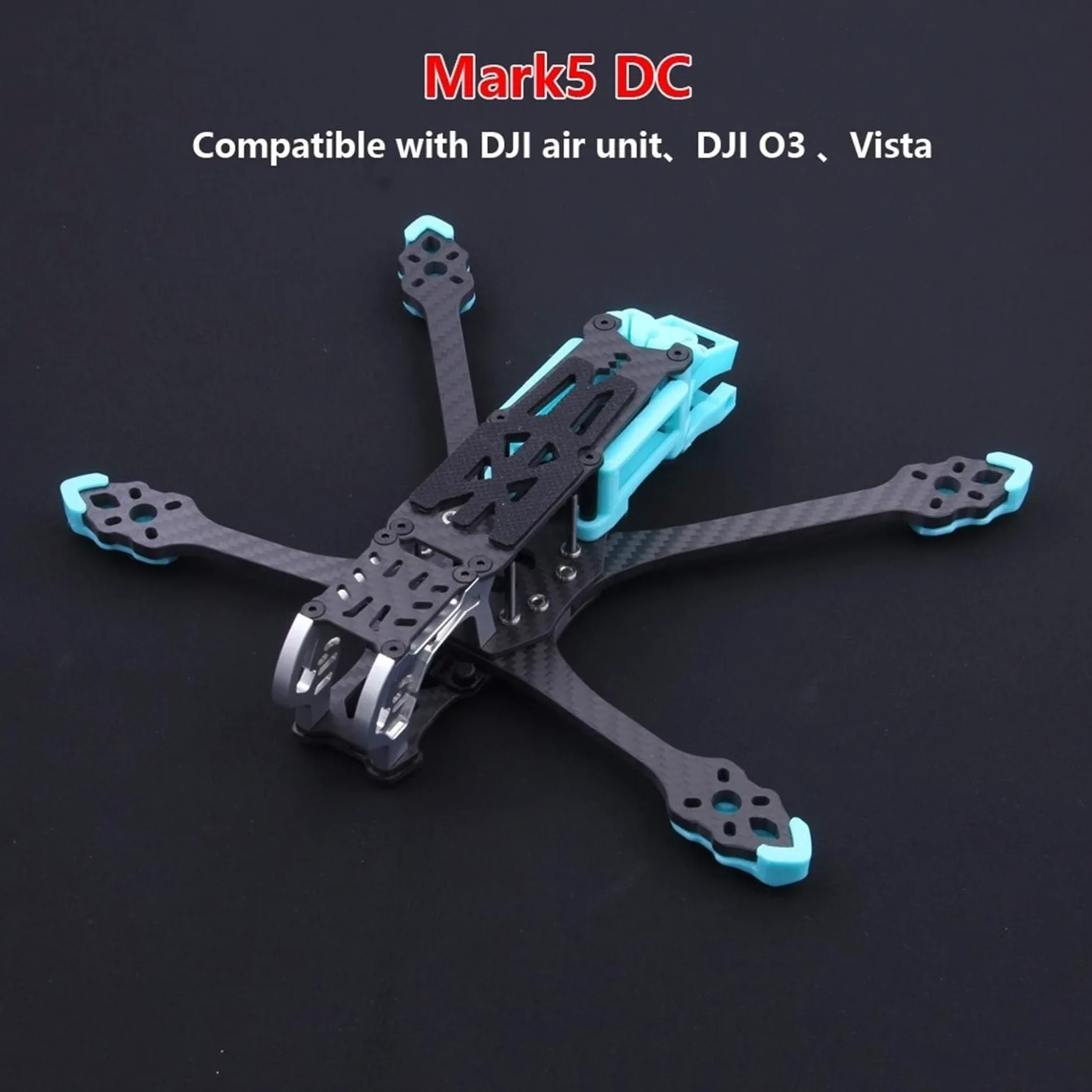 IWBR Mark5 MK5 DC DeadCat Struttura FPV Kit Telaio 5 pollici In Fibra di Carbonio for O3 Aria Unità Vista RC Quadcopter Racing Drone parti fai da te (Size : D digital black)