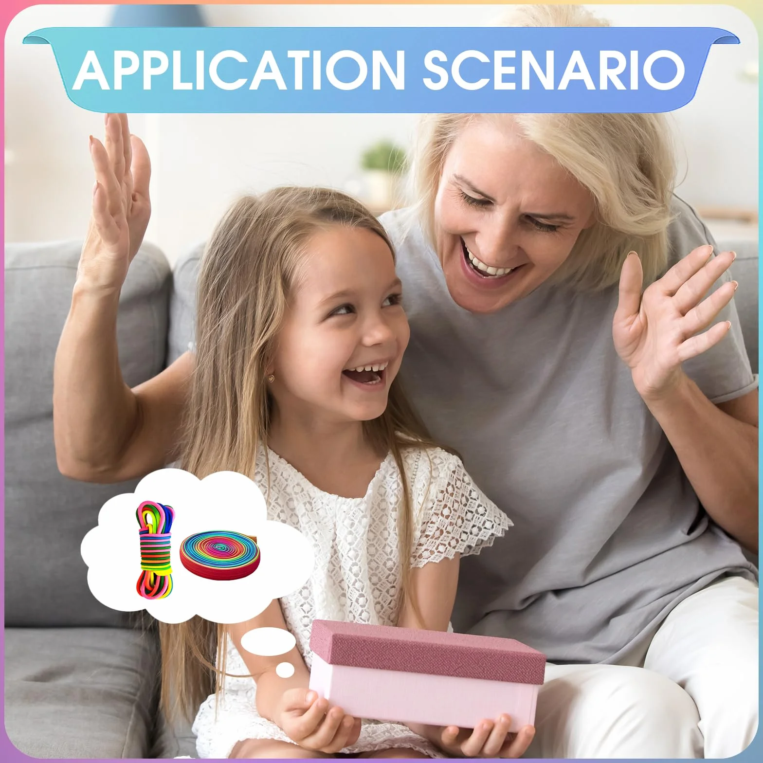 Set di 2 pezzi di gomma per bambini a partire da 6 7 8 9 10 anni, giochi di rimbalzo per interni ed esterni (5 m di lunghezza + 3 m)