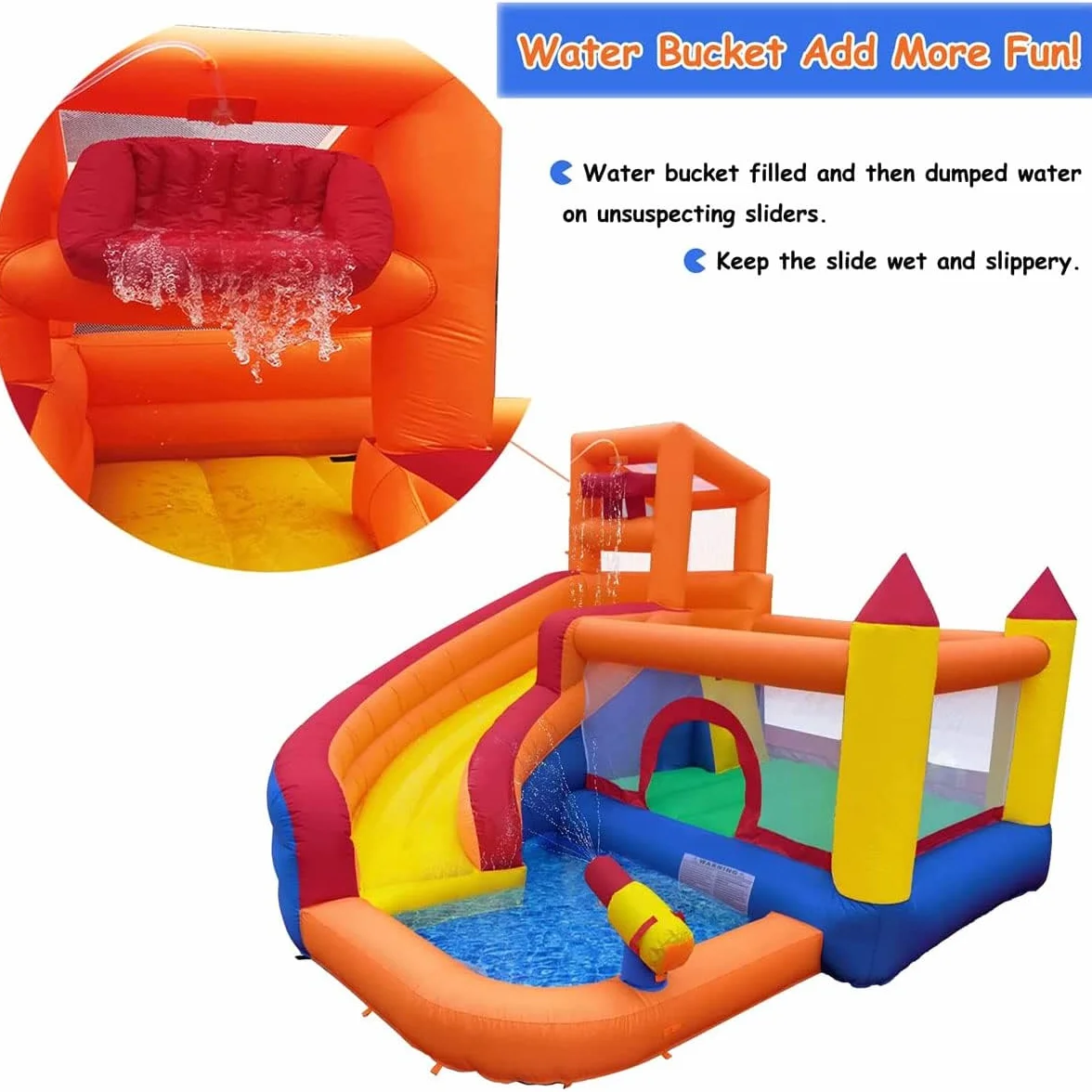 Ballsea Castello gonfiabile con soffiatore, per bambini da 3 a 10 anni, Castello gonfiabile per bambini per uso interno ed esterno