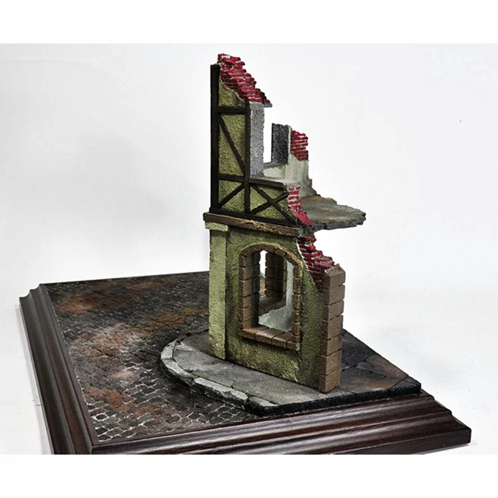 CravoFlow Edificio Rovine Scala 1:35 Diorama Wargame | legno e schiuma, per modellisti, paesaggio