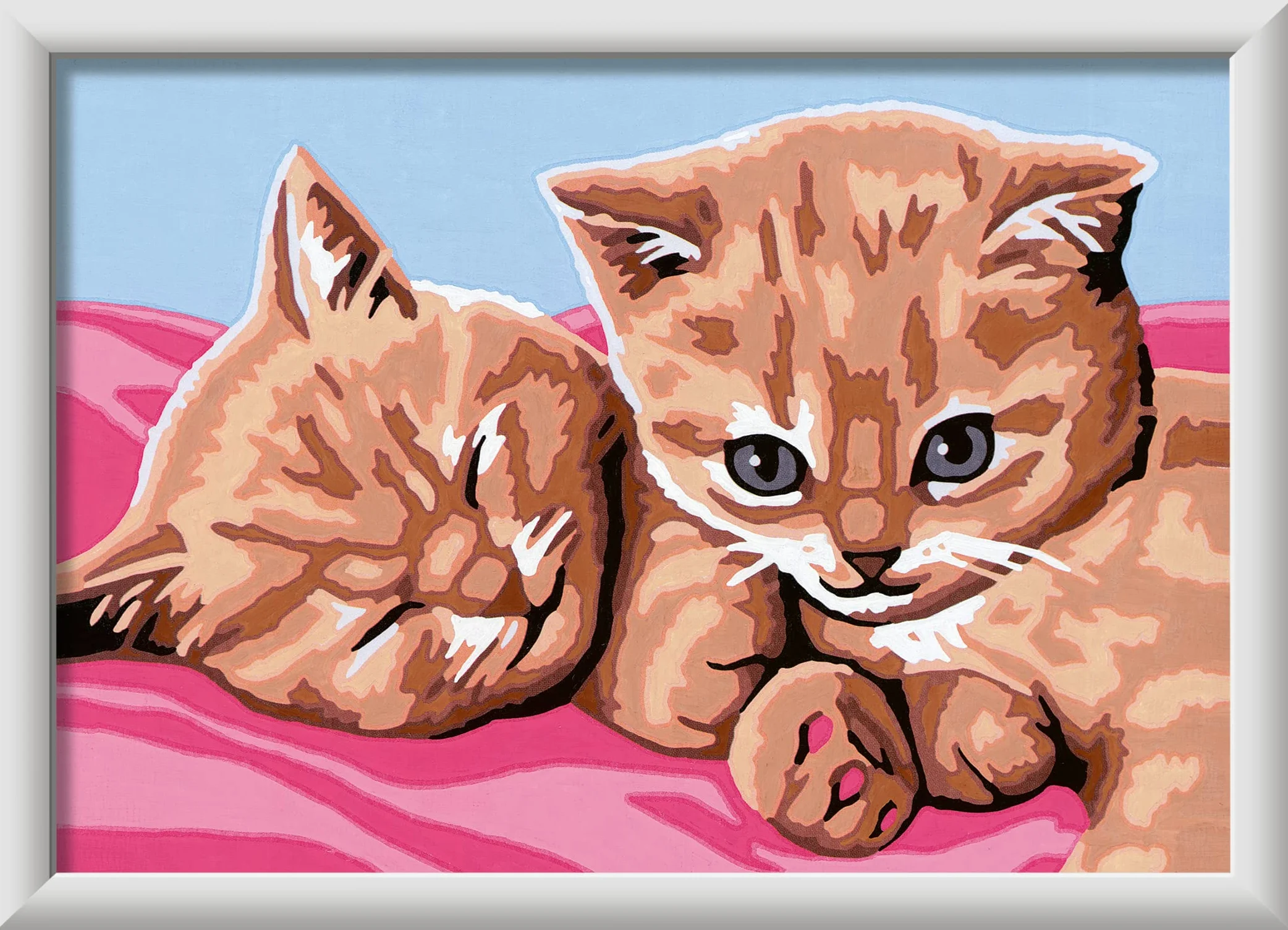 Ravensburger CreArt: Gattini amici – Dipingere con i Numeri per Bambini 9+ Anni, Kit Pittura con Tavole, Cornice, Pennello e Colori Inclusi, 14 x 19 cm, Idee Regalo