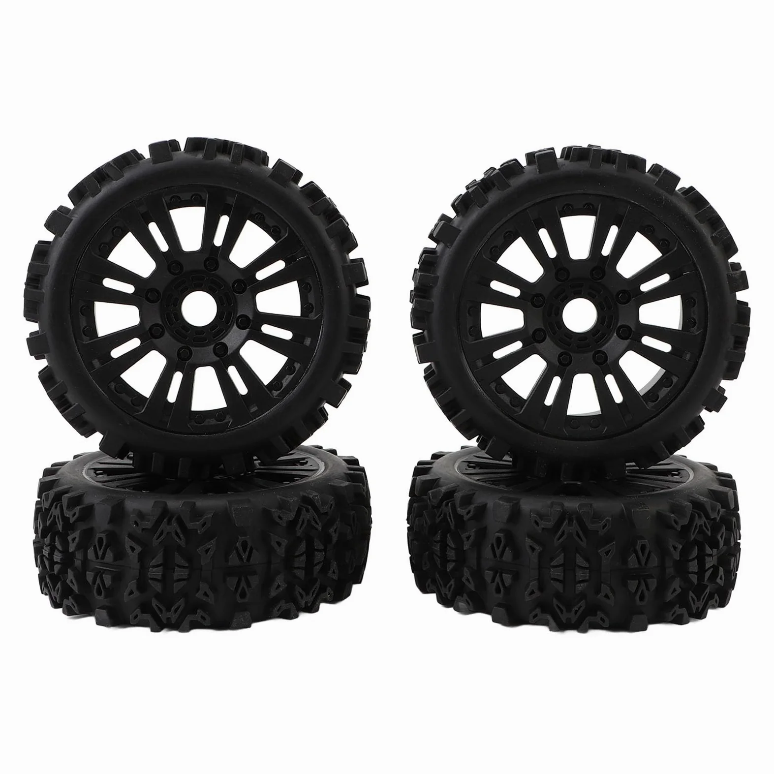 Pneumatici RC fuoristrada per auto radiocomandate in scala 1:8, ruote con profilo aggressivo, design esagonale 17 mm per una presa eccellente e una facile installazione