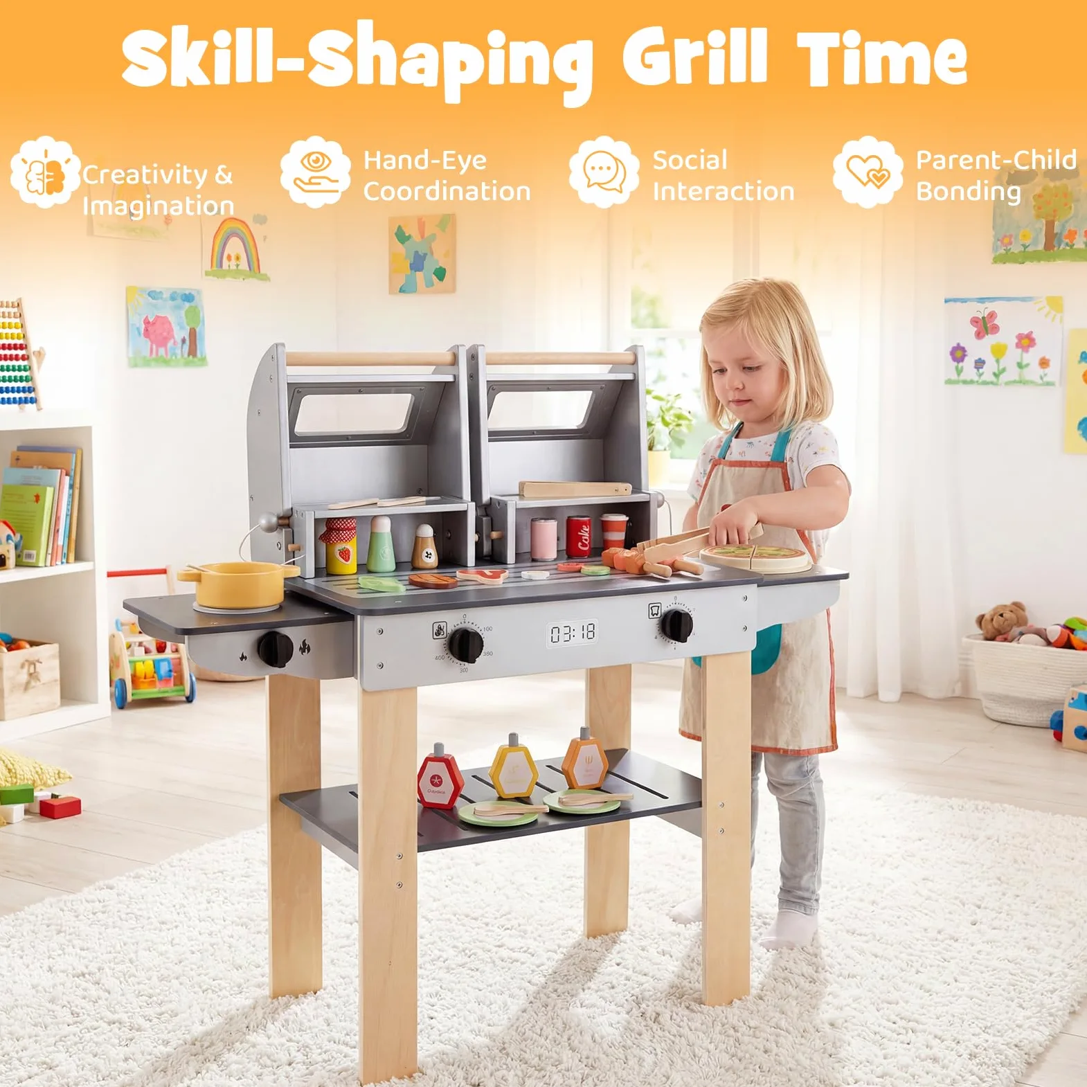 FANTASK Set da cucina per bambini a partire dai 3 anni in su