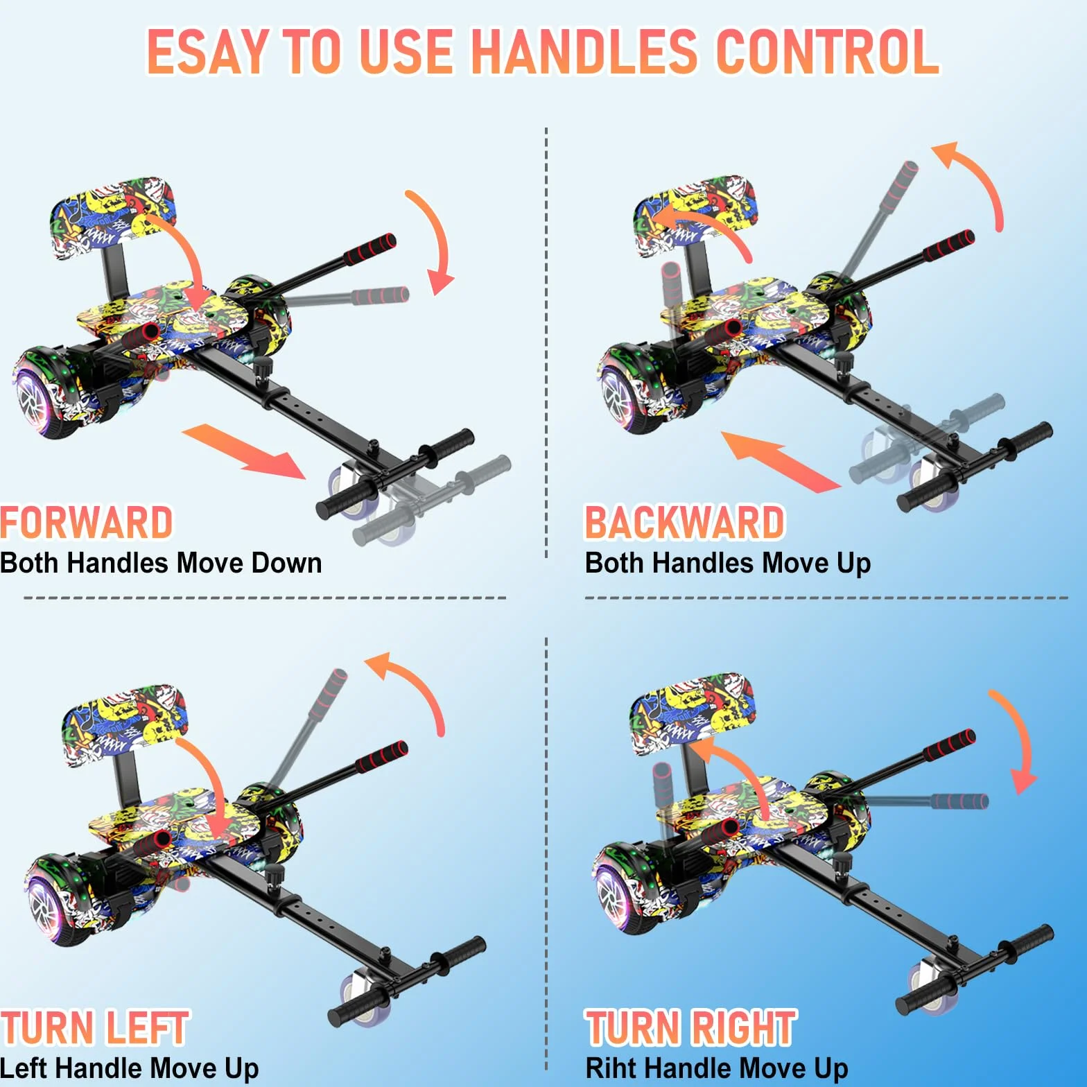 Scooter Seat Attachment, Adjustable Frame Length Go Kart for Kids