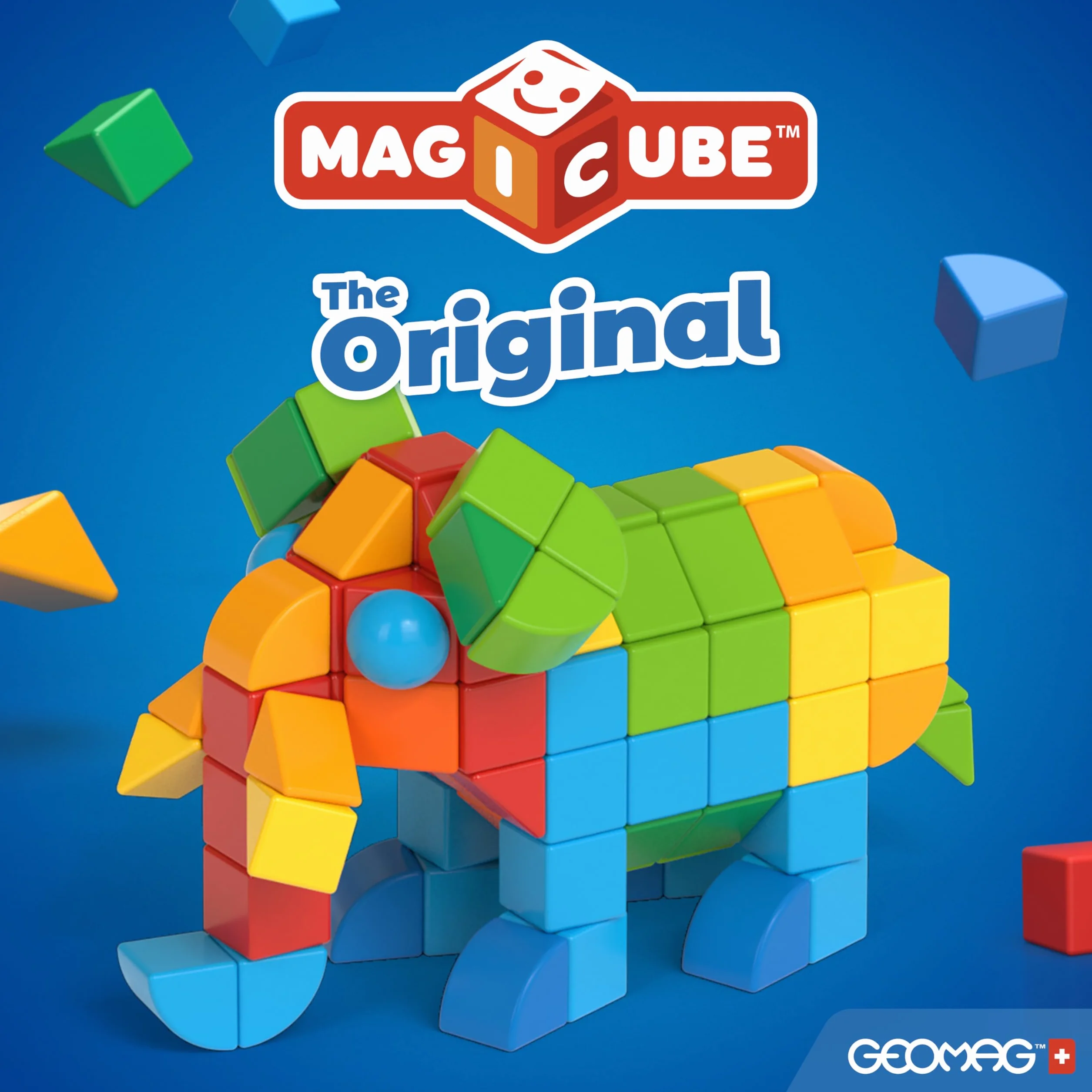 Geomag Magicube 1+ Full Color 153 - Cubi Magnetici per Bambini - Monocolore - Confezione da 16 Cubi