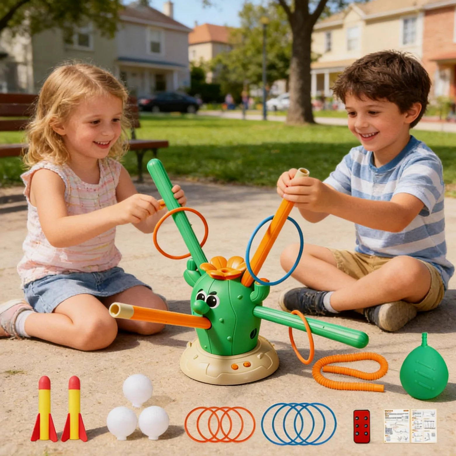 Giocattoli interattivi per saltare e lanciare musicalmente,4 in 1 divertente lancio interattivo giocattolo interattivo per bambini - Per interni, esterni, cortile, scuola, giardino, festa, compleanno