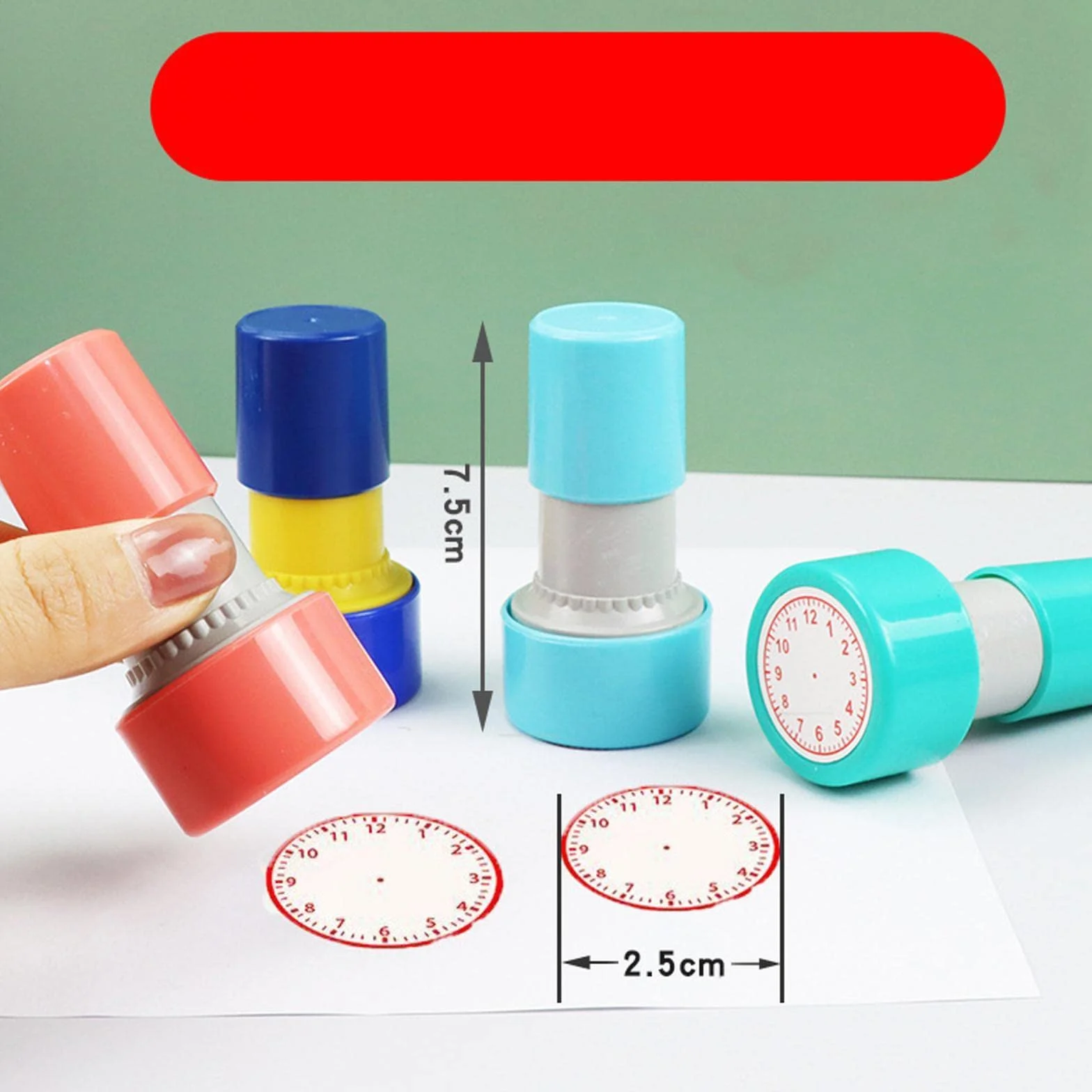 Timbro dell'orologio, che racconta il tempo, attività artistiche e artigianali, per bambini in classe