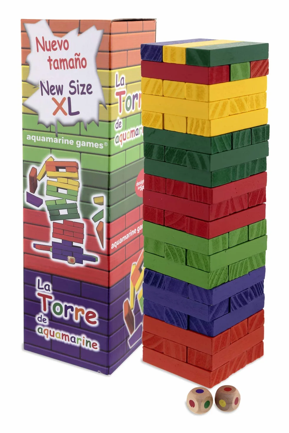 Aquamarine Giochi - colori Torre XL, gioco di abilità (Compudid CPES03)