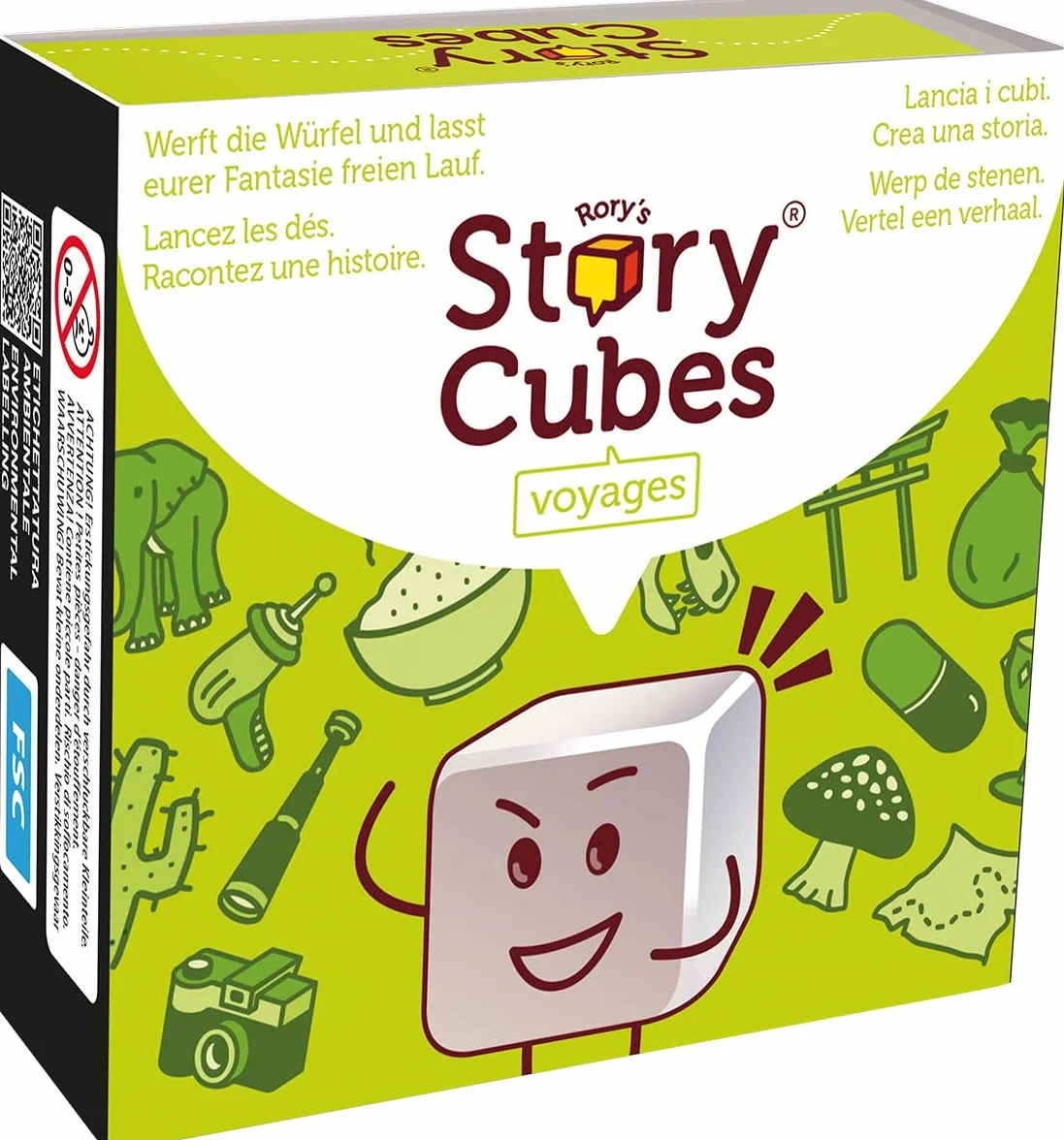 Asmodee, Rory's Story Cubes: Voyages, Zygomatic, gioco di famiglia, 1+ giocatore, dai 6+ anni, 20 minuti, gioco in tedesco, francese, italiano e olandese