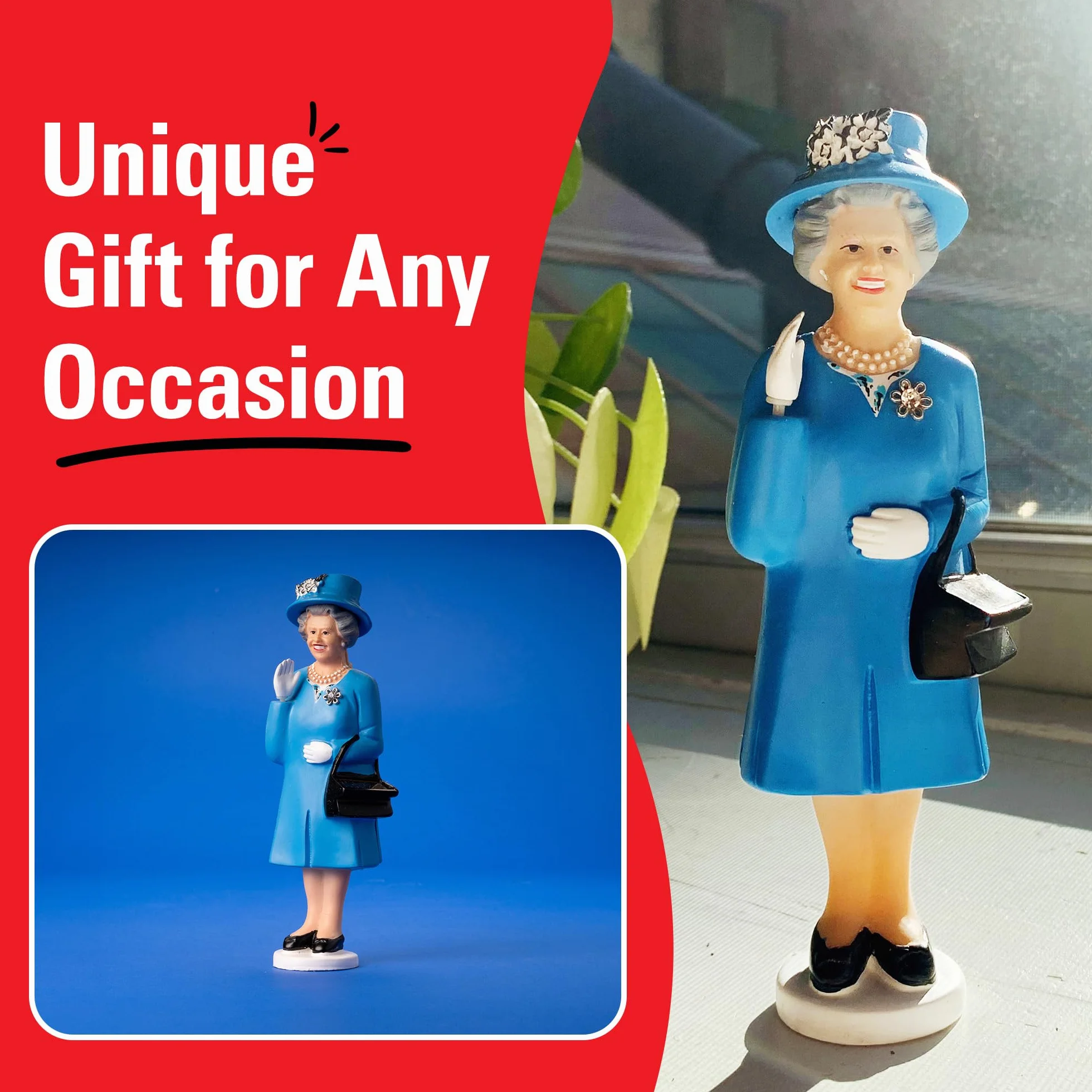 Kikkerland Solar Queen Derby Edition Statuina Plastica Azzuro 8.0x5.0x19.0 cm