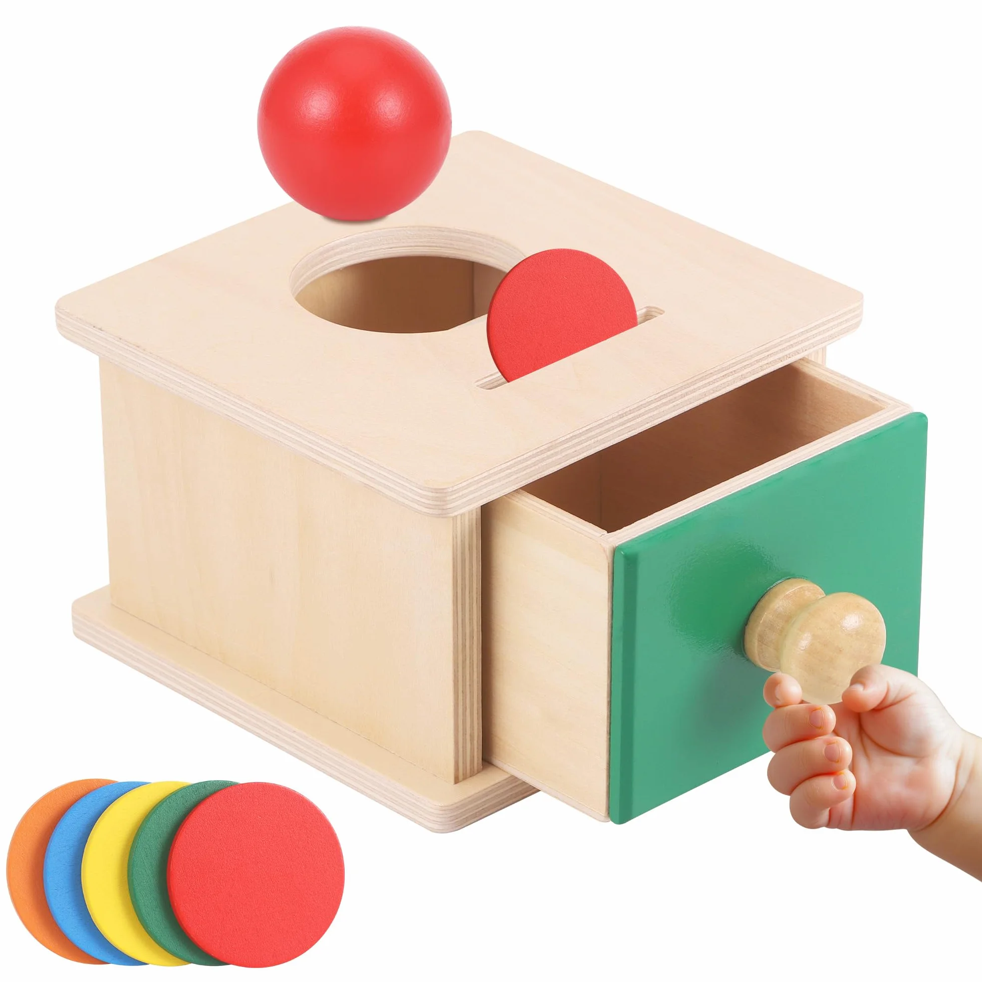 Starvortex Giocattoli Educativi Montessori per Bambini – Salvadanaio in Legno con Monete, Sorter di Forme e Impilabile Sensoriale, Ragazzi e Ragazze