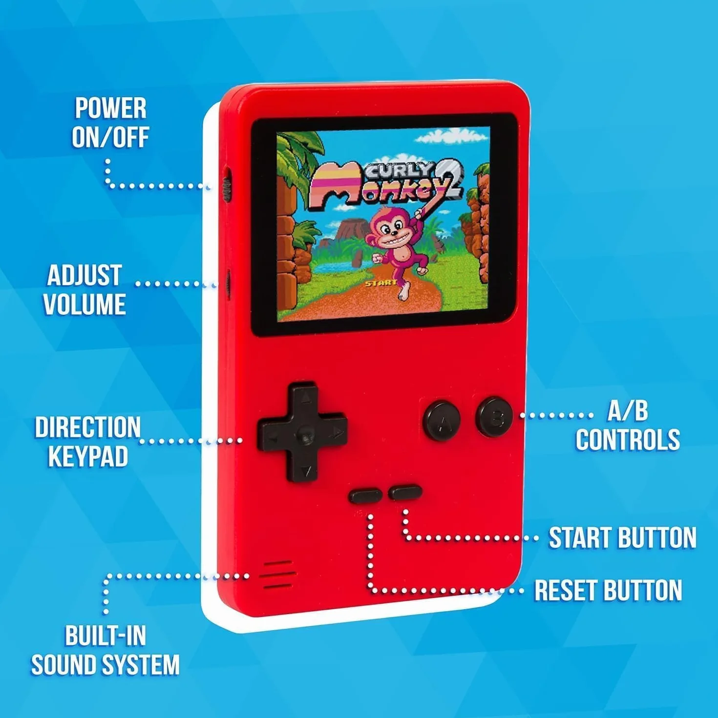 Console Portatile con Giochi Arcade | Mini Console di Giochi Retrò | 400 giochi in 1 | Portatile ogiochi Classici regalo natale | Super Console Retrò Game per Bambini e Adulti ROSSO