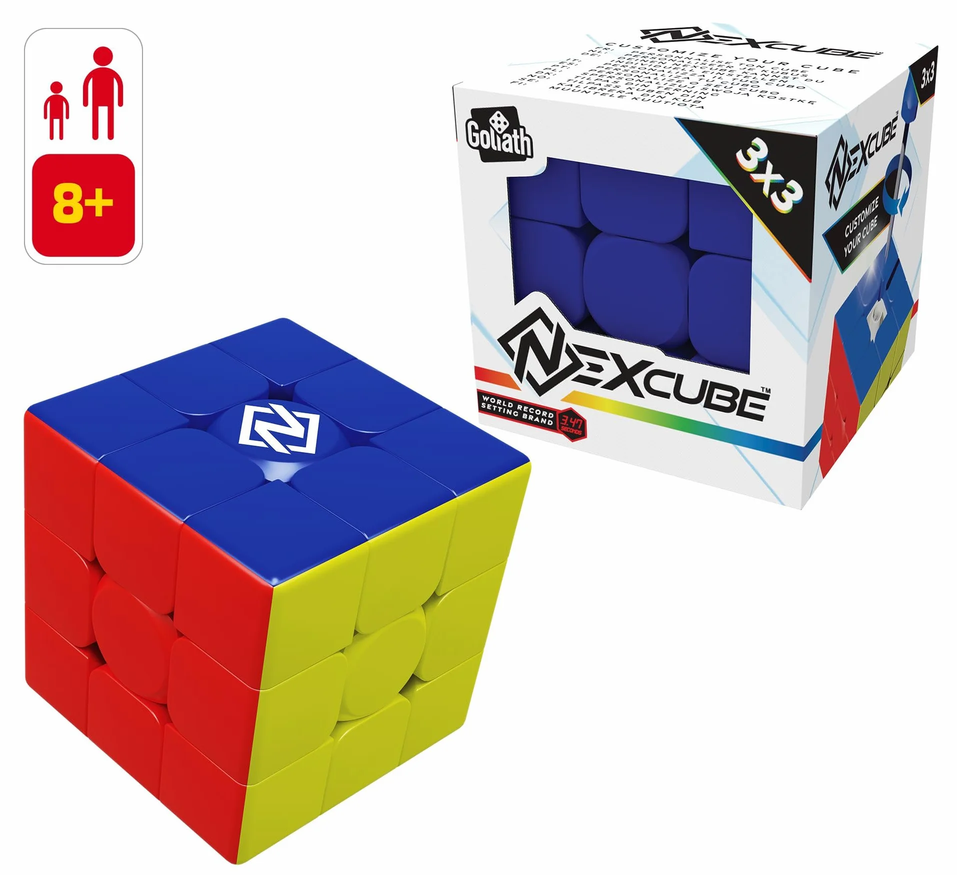 NEXCUBE 3x3 Classic - Cubo per Speedcuber - Gioco Rompicapo per Bambini a Partire da 8 Anni - Massima Velocità - Riposizionamento Preciso - Doppio Sistema di Regolazione - Sfide Avvincenti