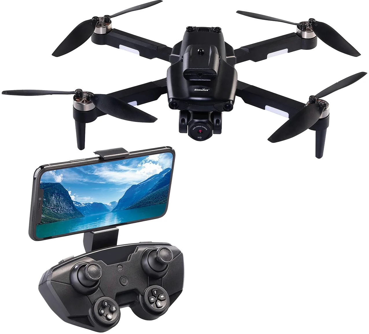 Simulus quadricottero: Droni RC Wi-Fi, pieghevole, con telecamera HD (drone quadricottero, drone pieghevole quadcopter, LED)