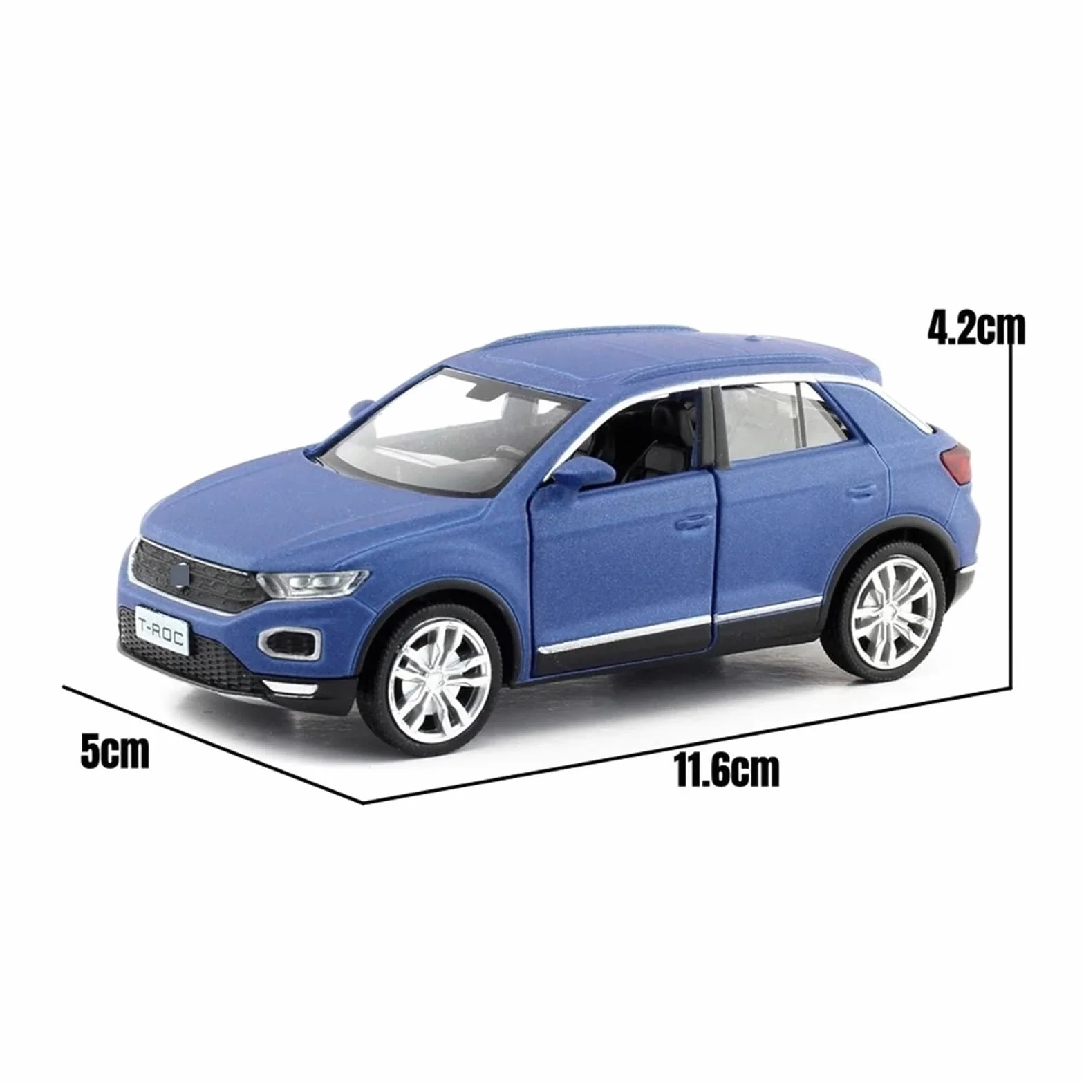 1/36 Per Volkswagen T-Roc Toy Car Model 5'' Diecast Alloy Sport SUV Veicolo In Miniatura Pull Back Collection Set Giochi Modello Auto per Hobby(Nero)