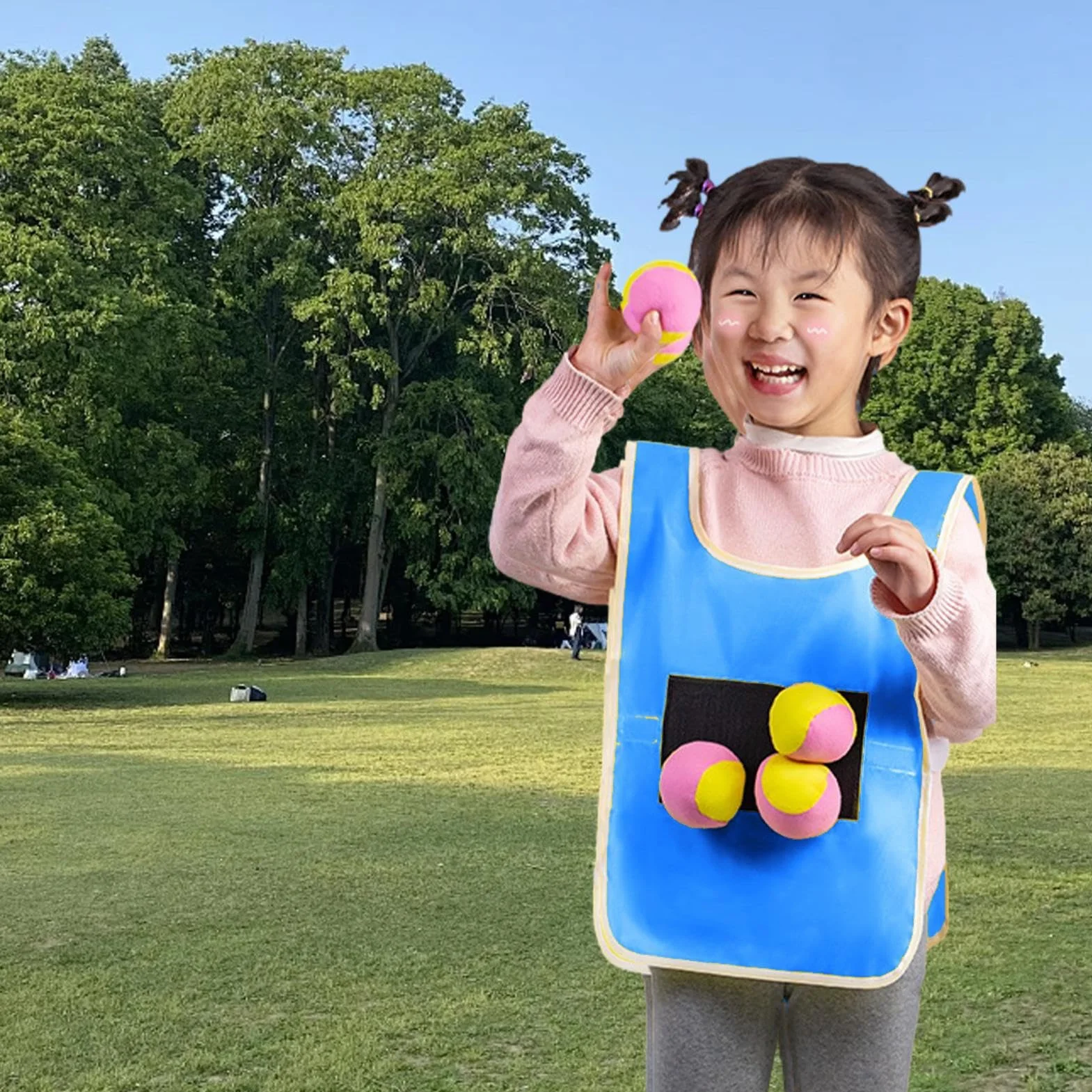 Generico Stick Ball Glet - Fabric morbido, gilet Dodgeball da gioco, set di giochi interattivi | Include 5 palle morbide per il gioco di cattura, perfette per in famiglia all'aperto