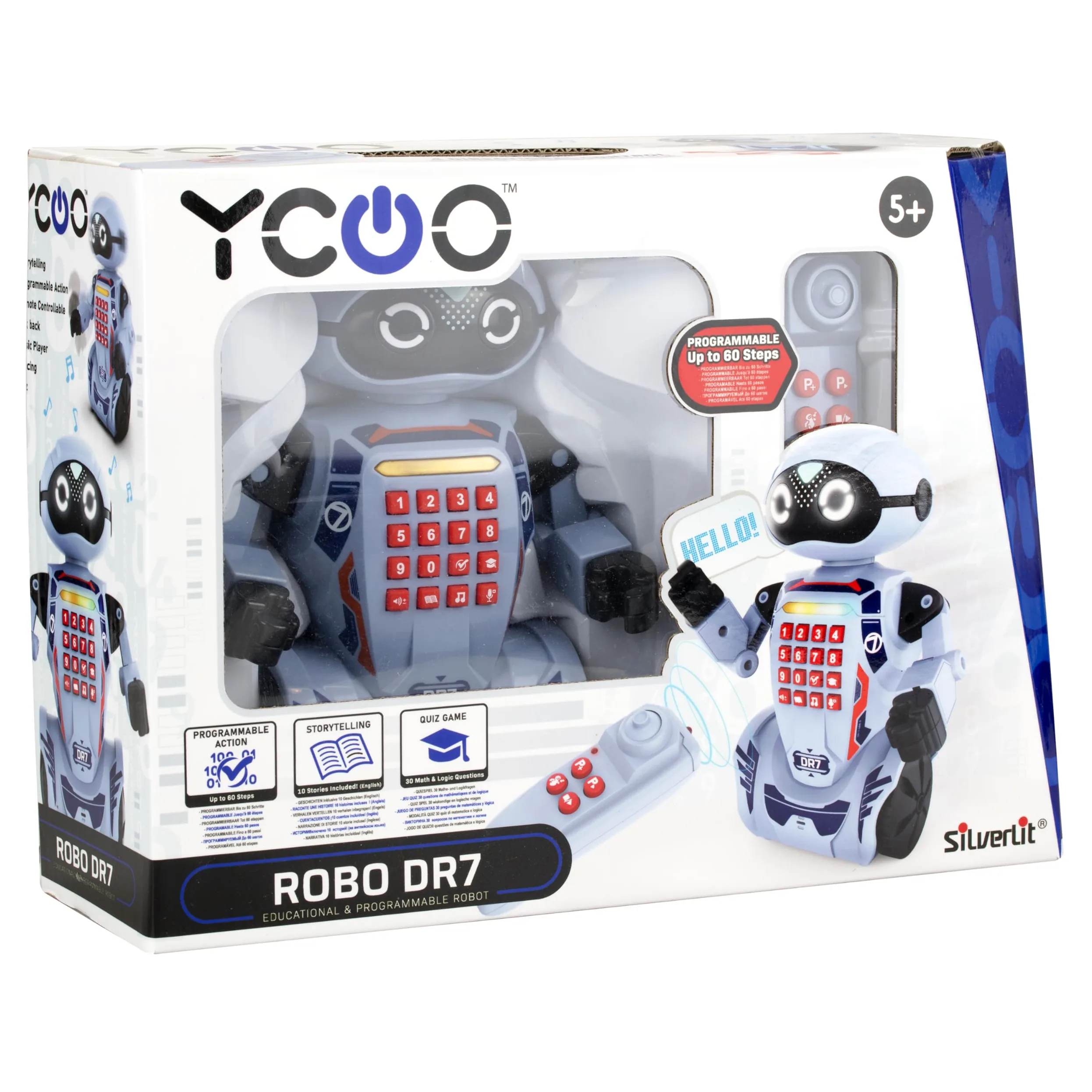 Silverlit YCOO - Robot educativo DR7 (20 cm) - Robot programmabile e radiocomandato con 7 diverse funzioni educative (20 cm) - da 5 anni