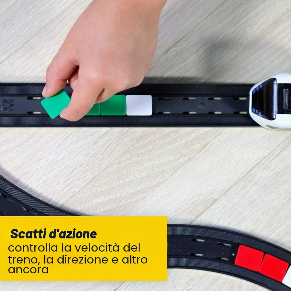 J-1 Smart Train Set di Avviamento - Trenino Giocattolo Robot che Insegna la Codifica Attraverso il Gioco - Set di Treno in Legno Compatibile