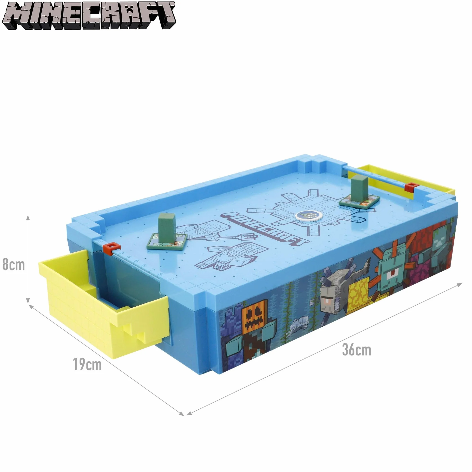 COLORBABY Minecraft Mini Air Hockey Tavolo elettronico, Underwater, Superficie Aria, Segnalibro, Design Premium, Licenza ufficiale, Giochi elettronici, Giochi collezione, Bambini, Adulti (77719)
