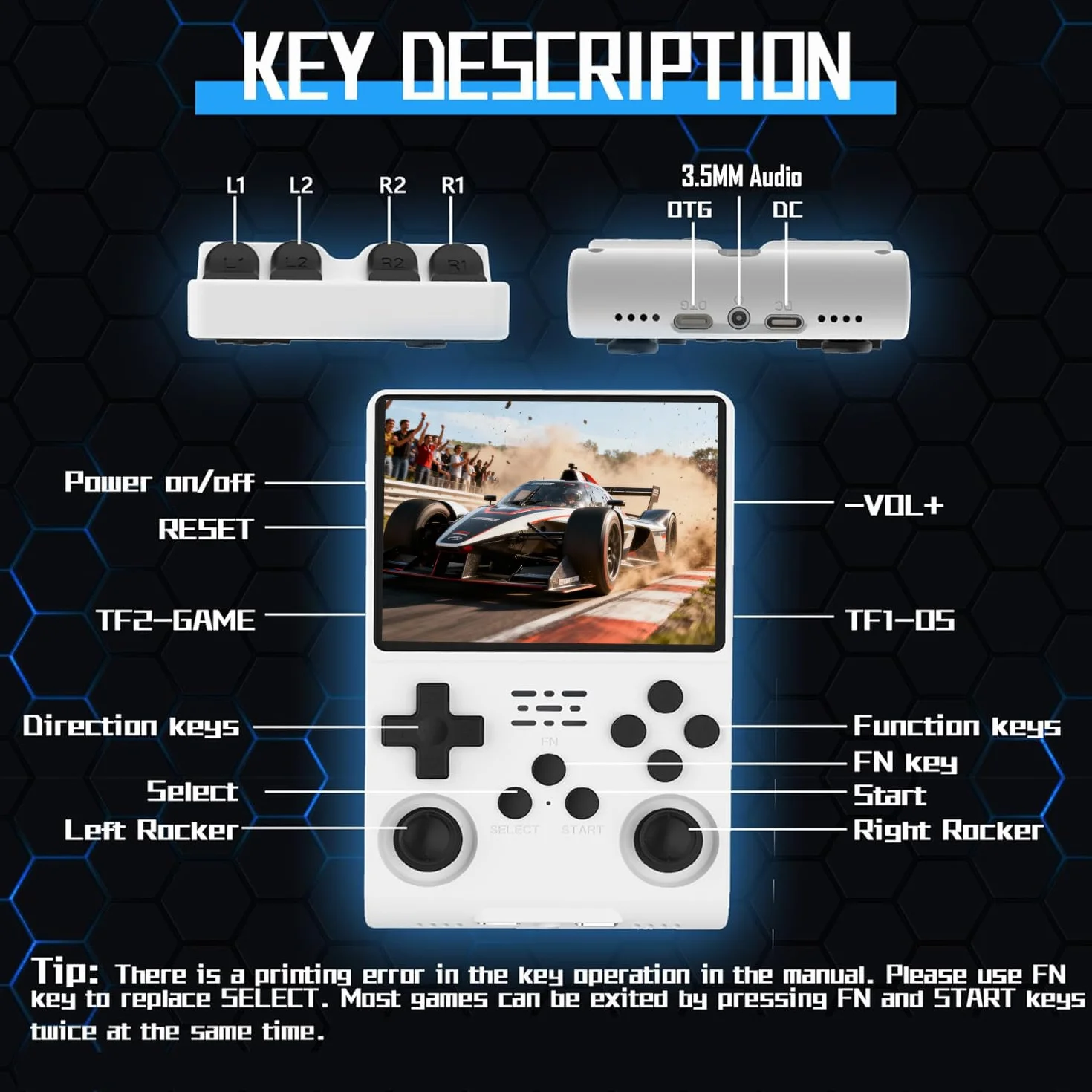 R40s pro Console portatile retro per videogiochi, console portatile per videogiochi con schermo IPS da 3,5 pollici, scheda integrata da 256 GB e 30.000 giochi, sistema Open Source Linux (Bianco)
