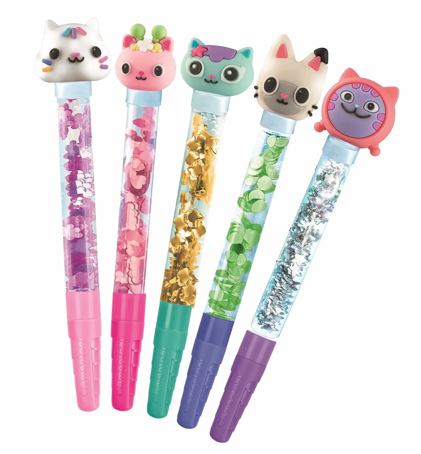 Clementoni Laboratorio delle Penne Gabby's Dollhouse, Kit Creativo per Bambini 6+ Anni, 25+ Accessori, 5 Penne Personalizzabili
