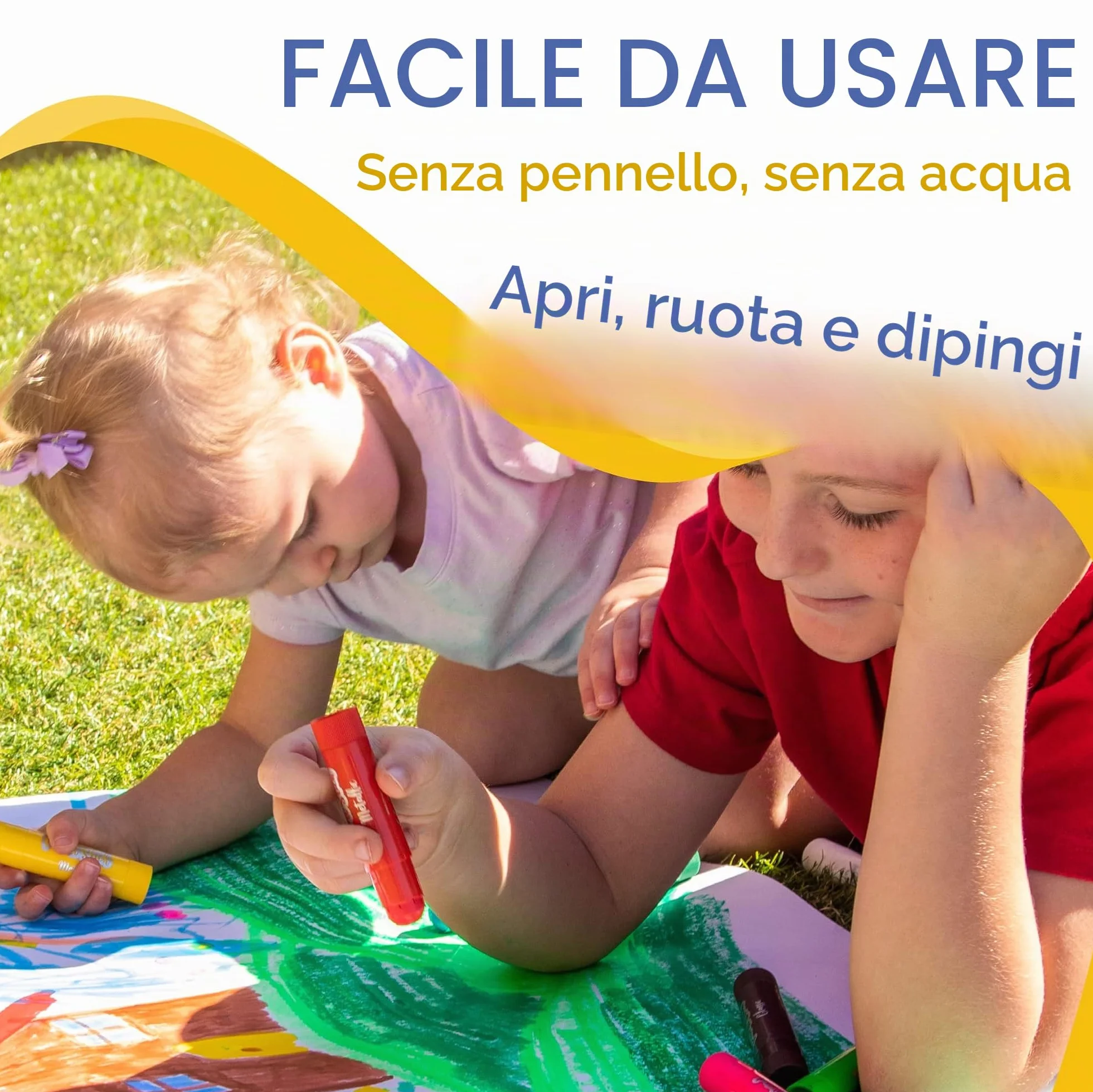 Zenacolor 30 bastoncini di vernice per bambini, forniture artistiche per bambini, in tinta unita